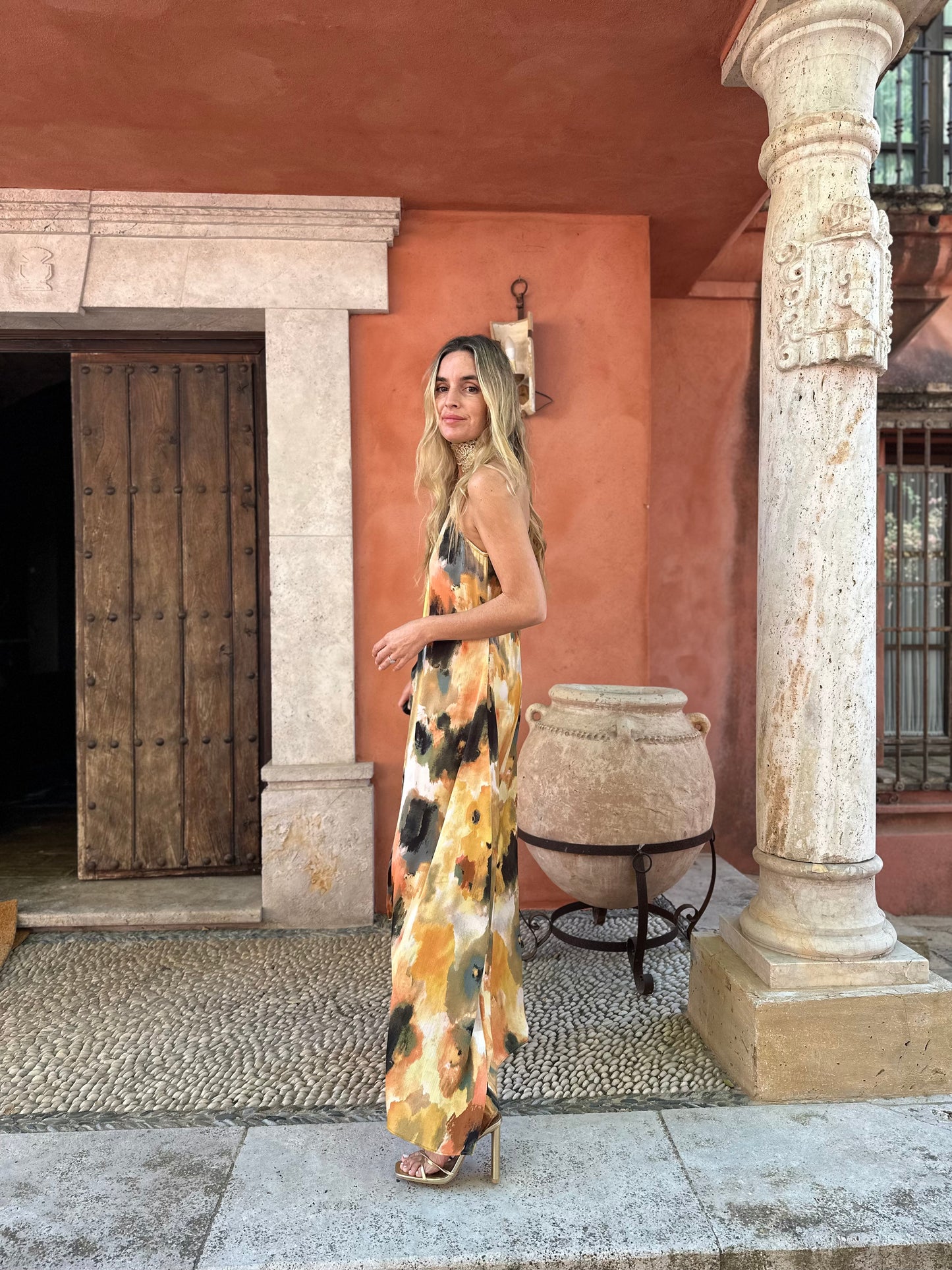 Vestido seda acuarela