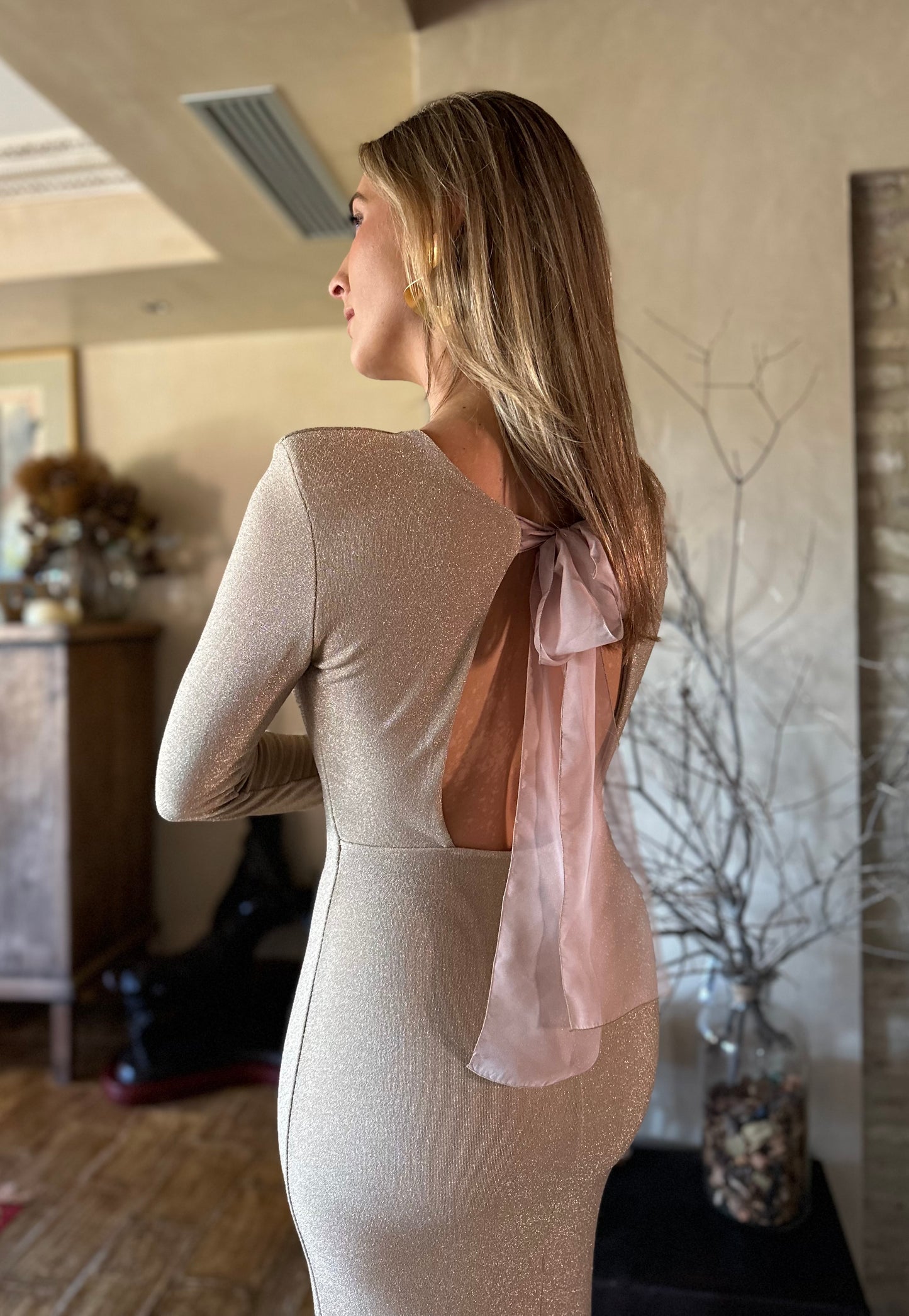 Vestido brillo golden