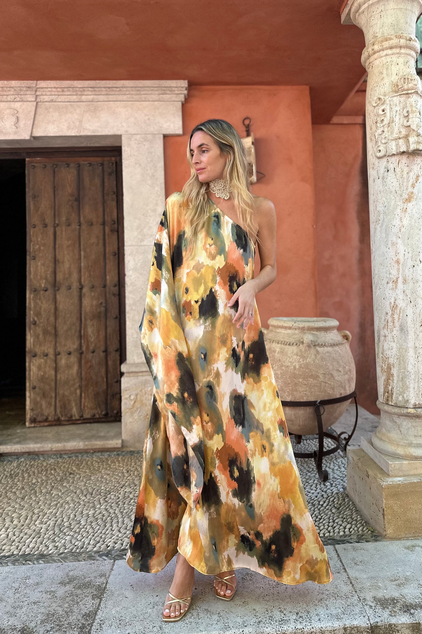 Vestido seda acuarela