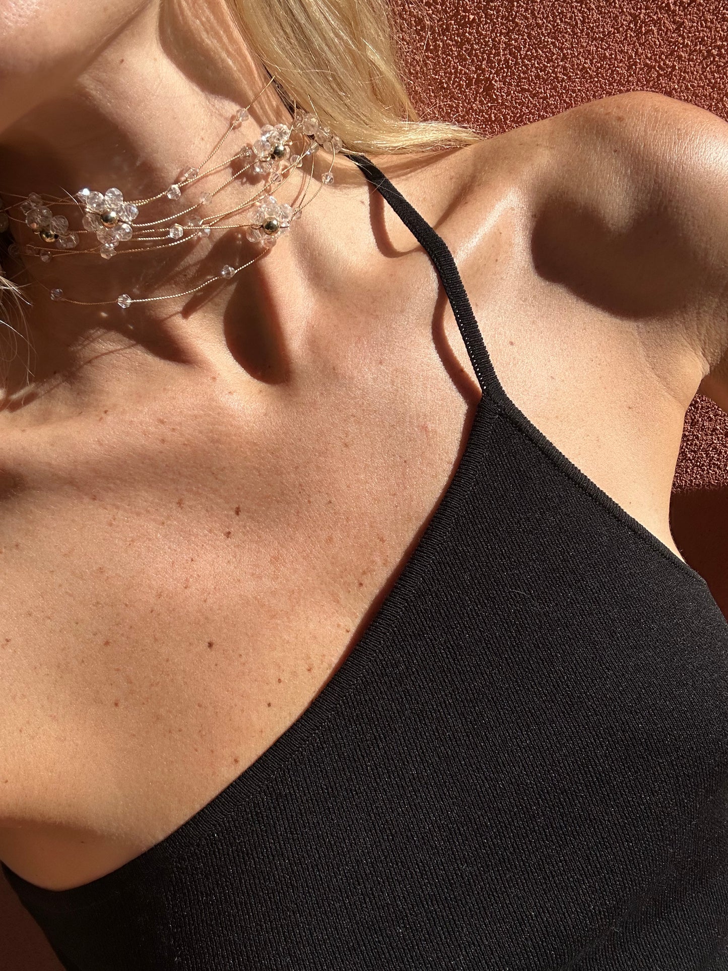 Choker flores cristal