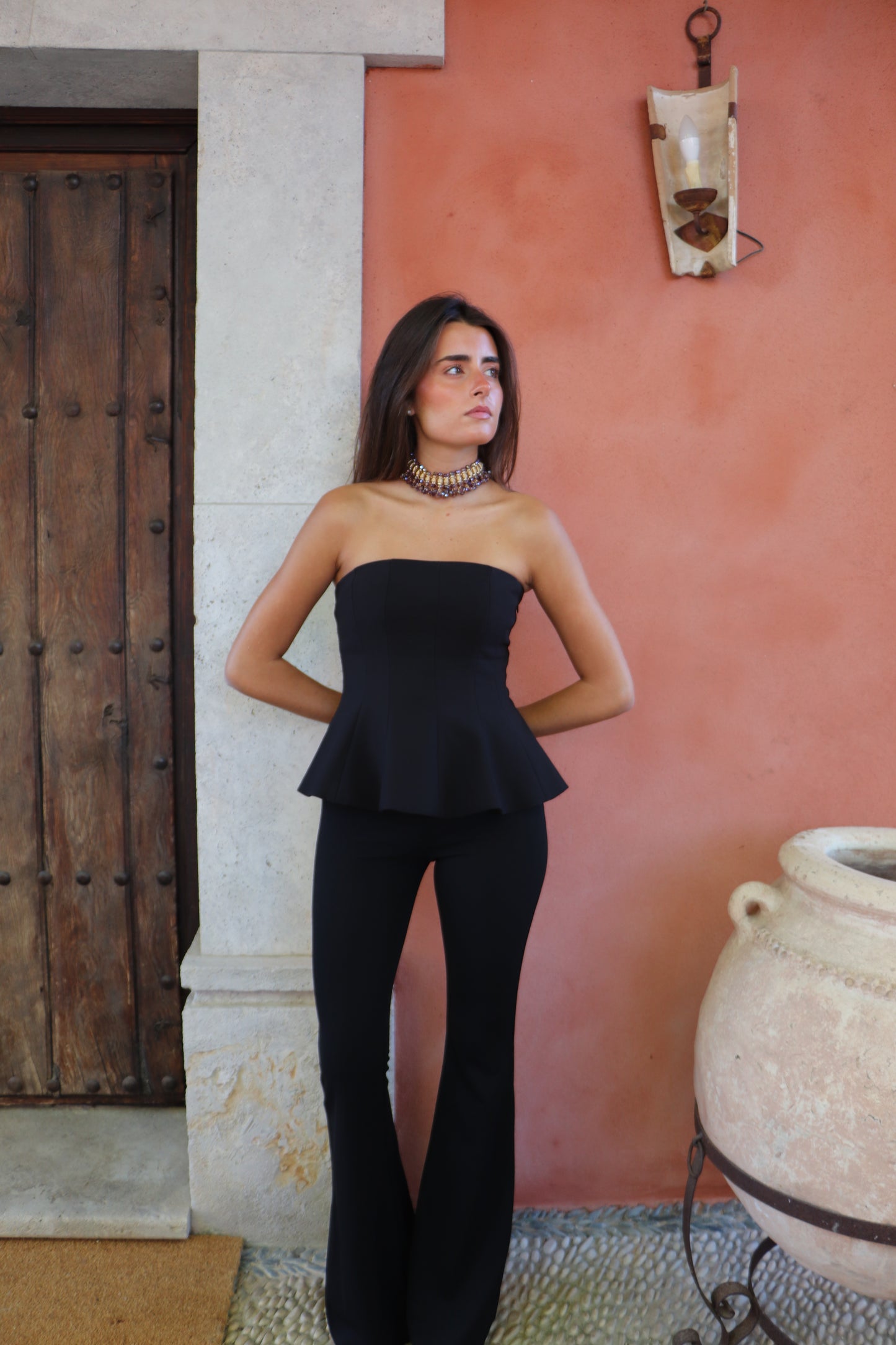 Choker cristal berenjena