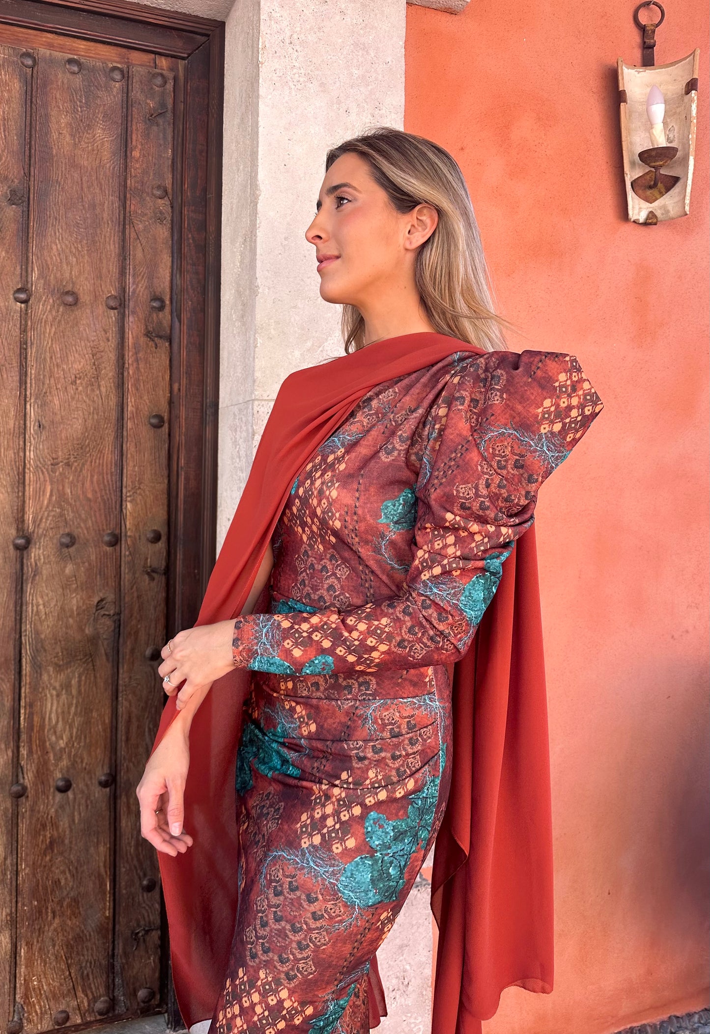 Vestido estampado asimétrico caldera