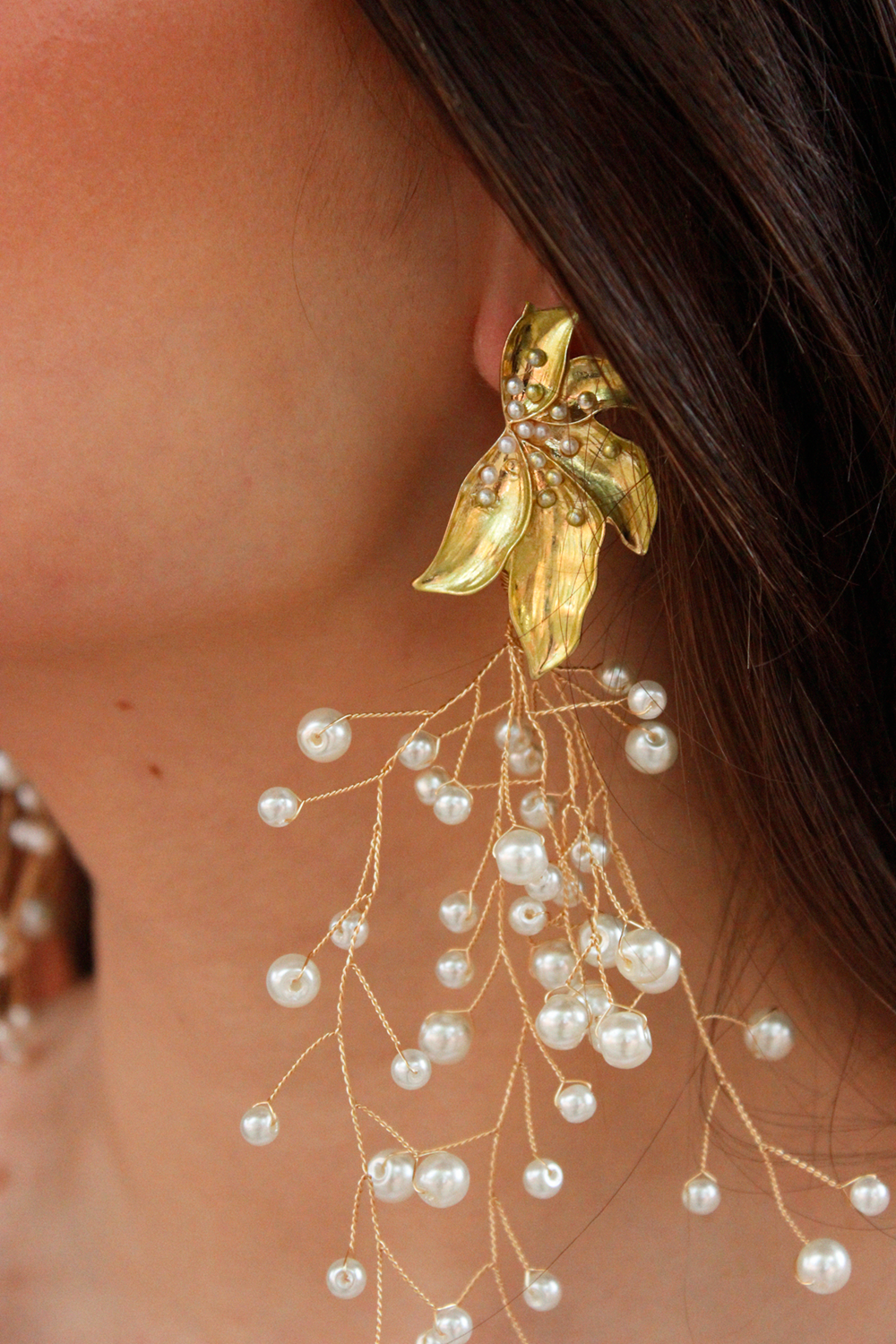 Pendientes perlas colgantes