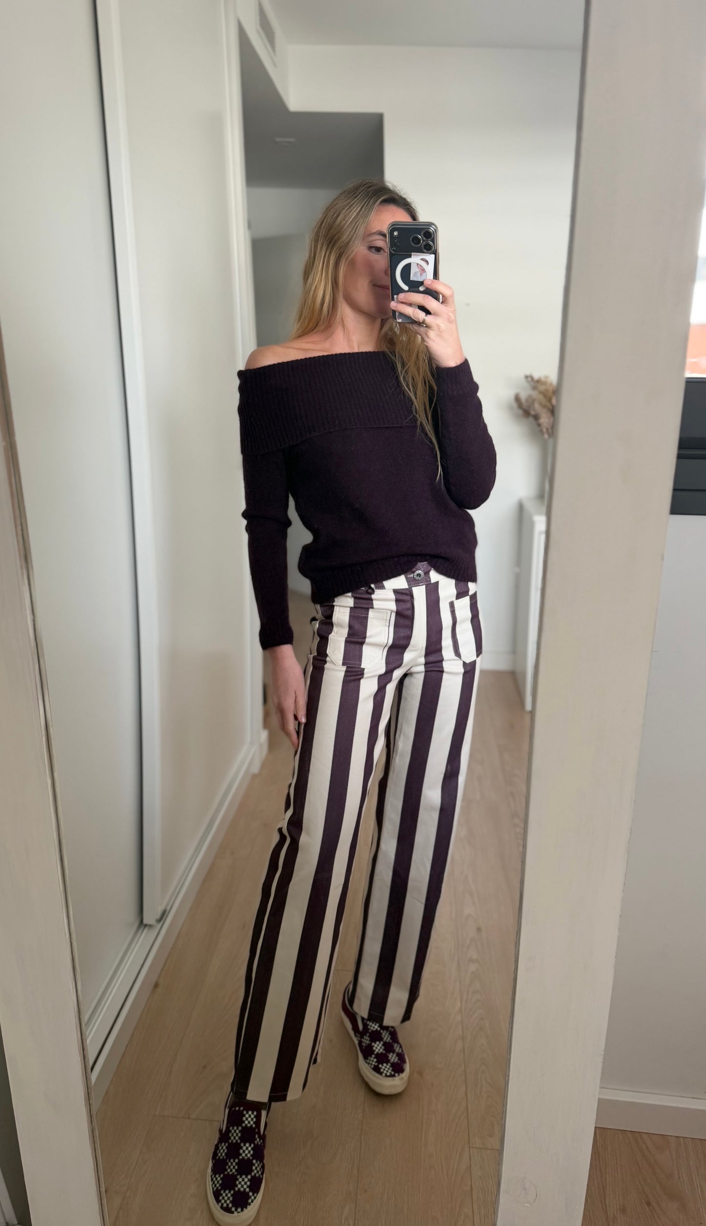 Jersey escote barco morado