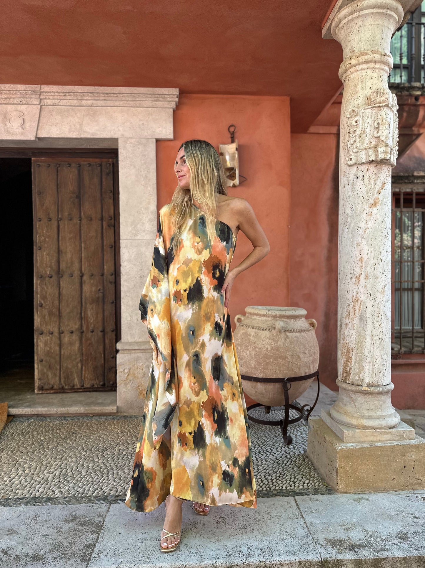 Vestido seda acuarela