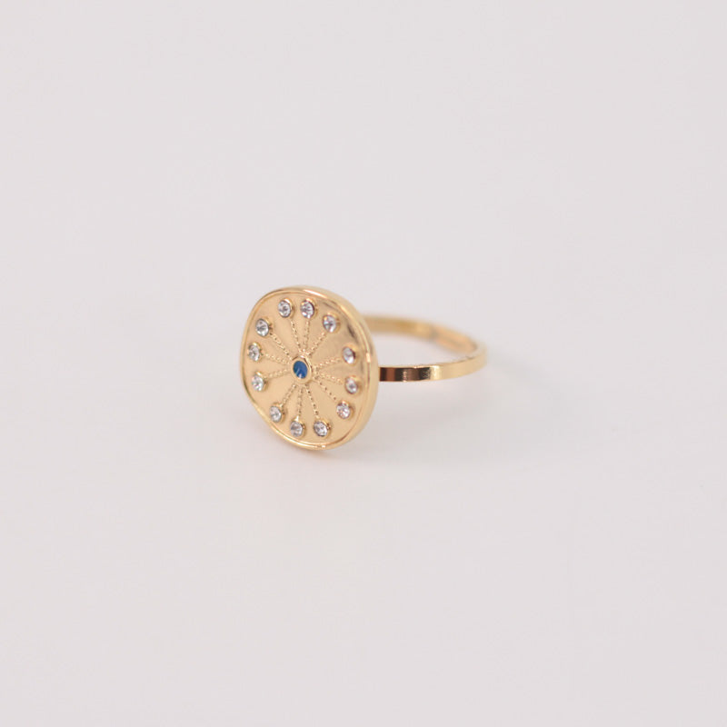 Anillo dorado chapa y brillos