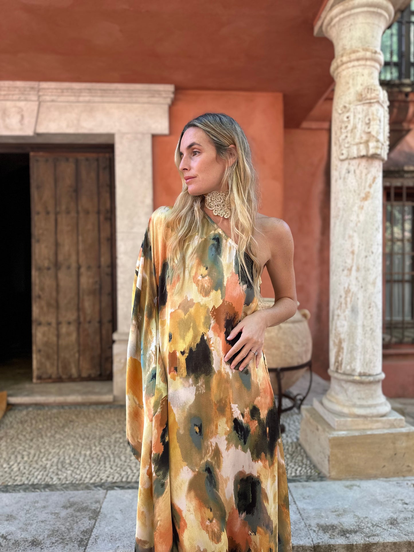 Vestido seda acuarela