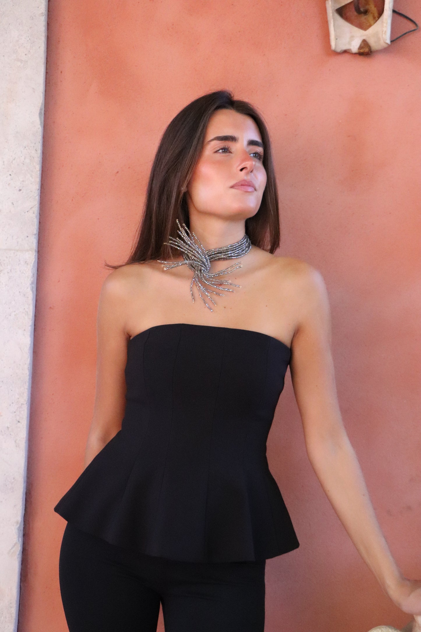 Choker multiposición gris