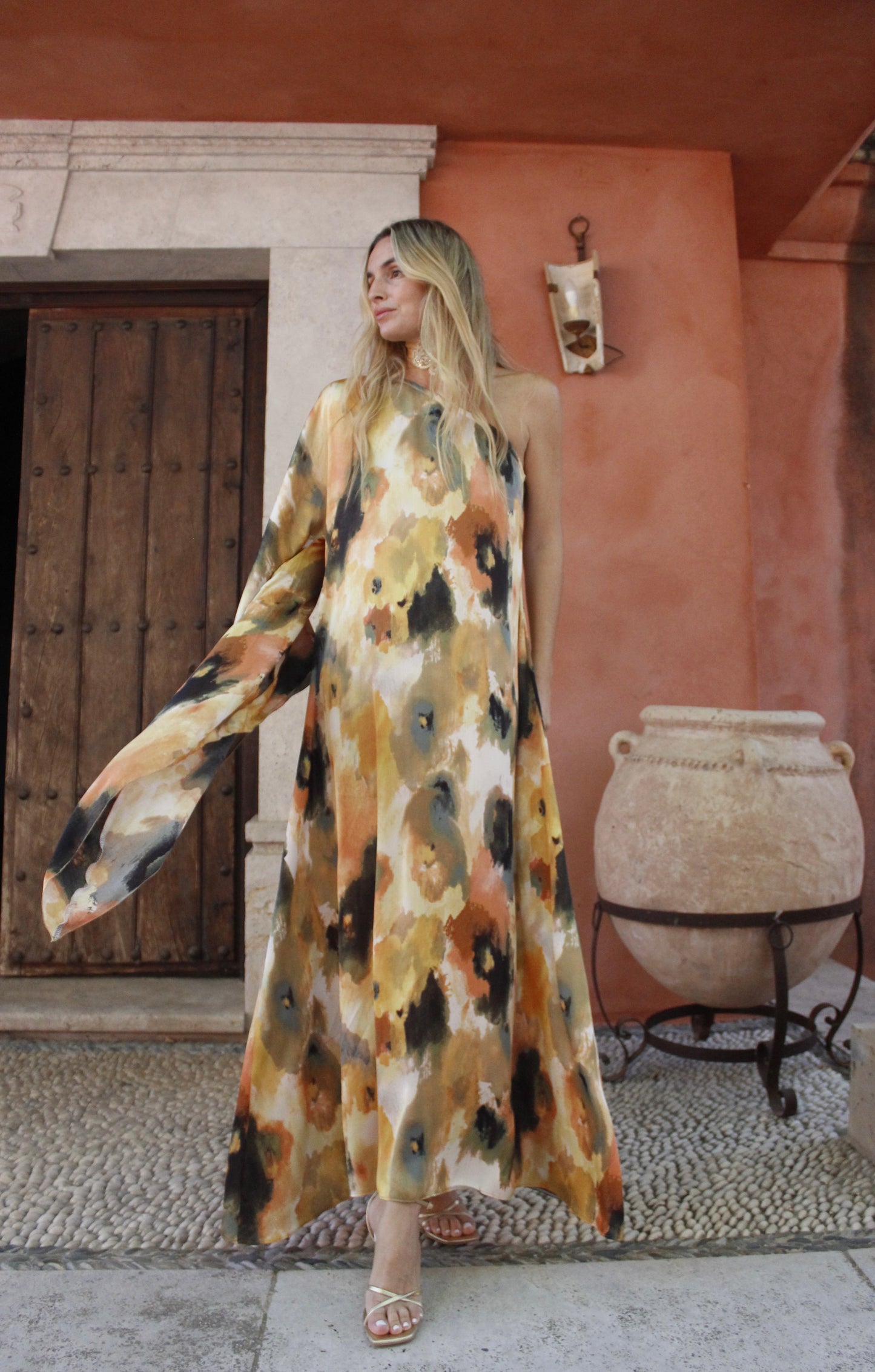 Vestido seda acuarela
