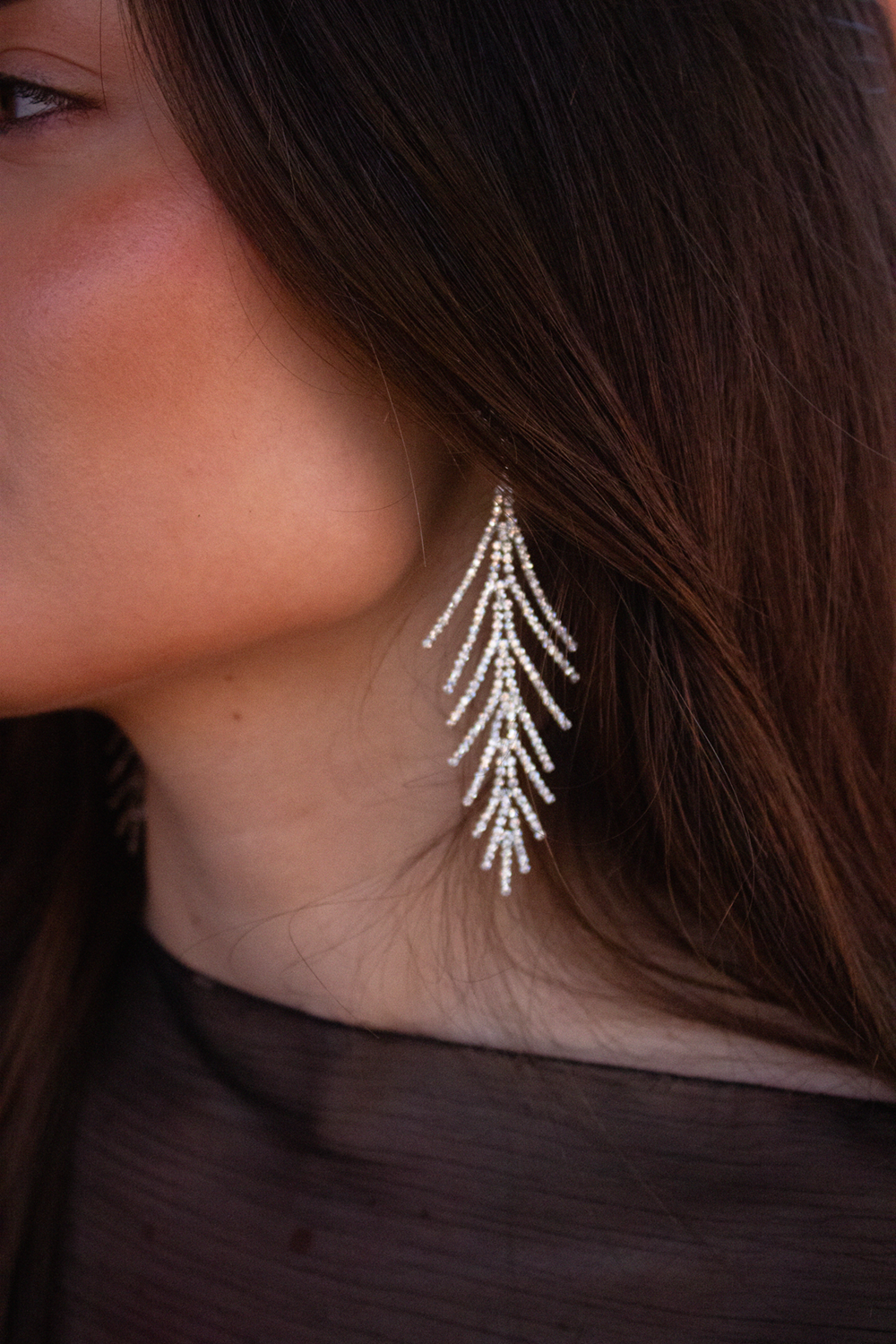 Pendientes hoja plata