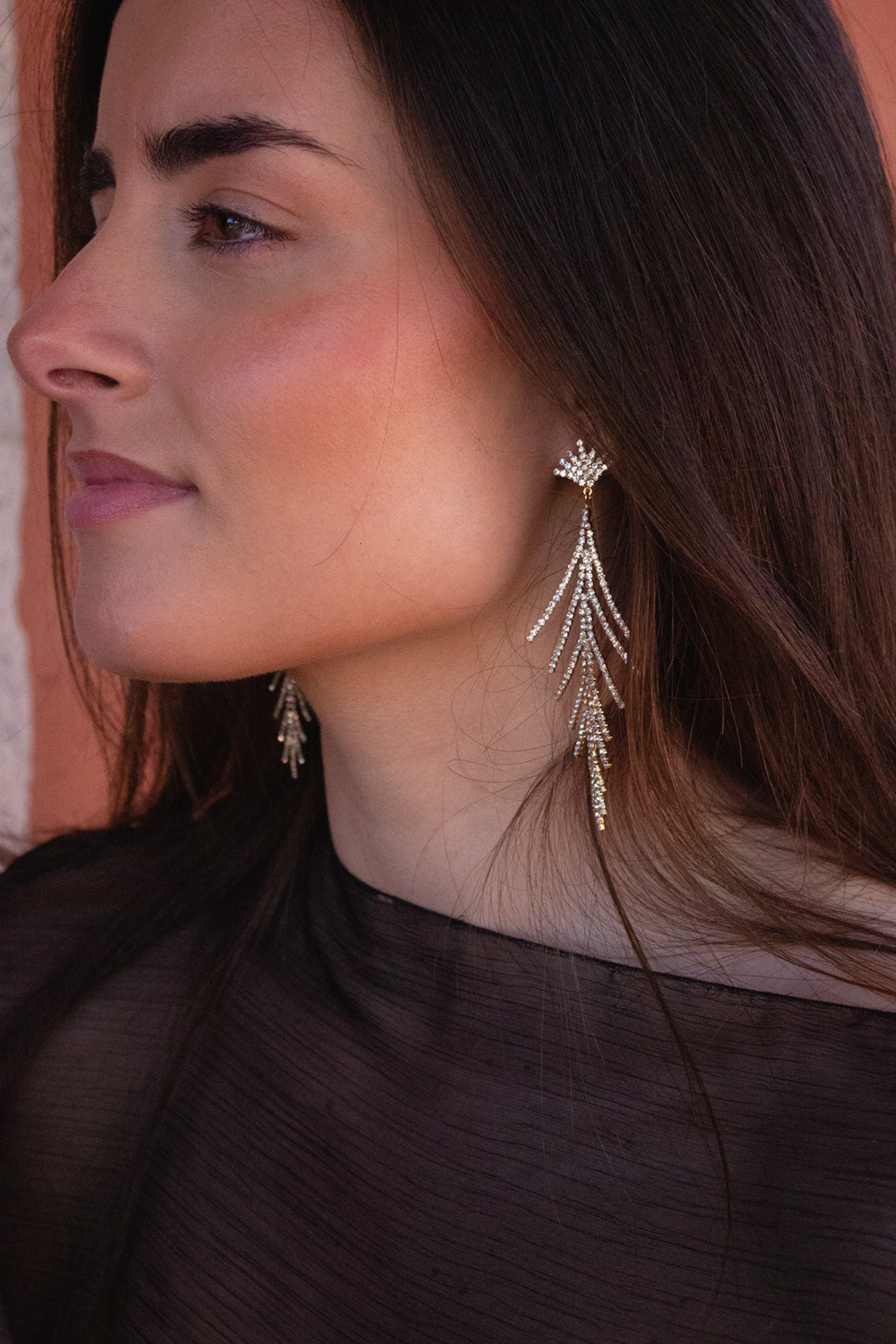 Pendientes hoja dorado