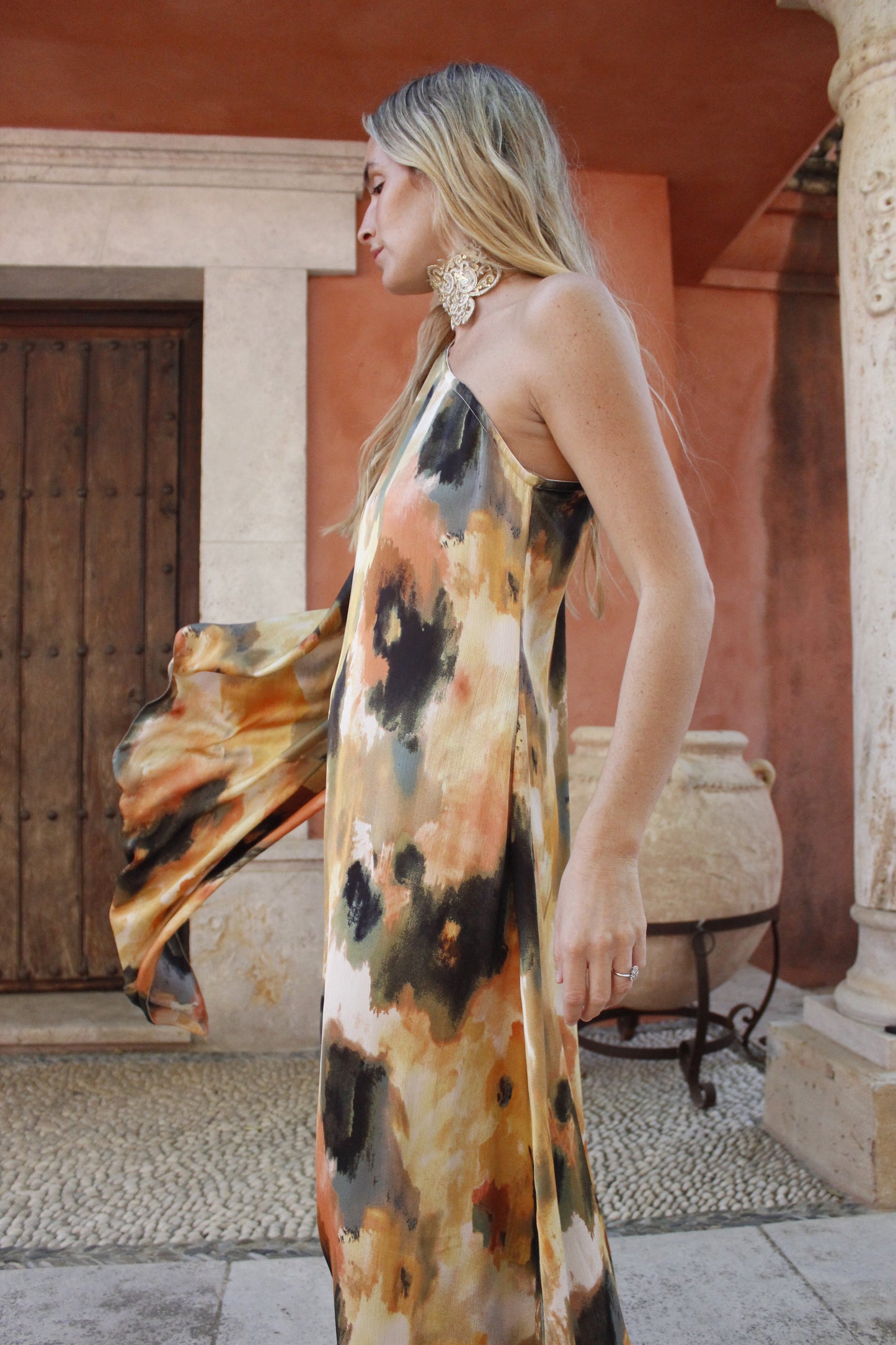Vestido seda acuarela