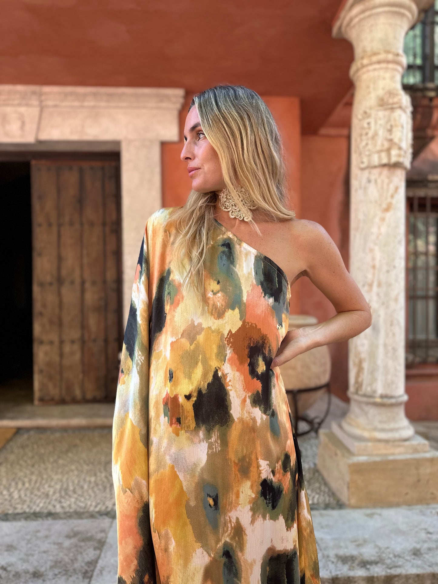 Vestido seda acuarela
