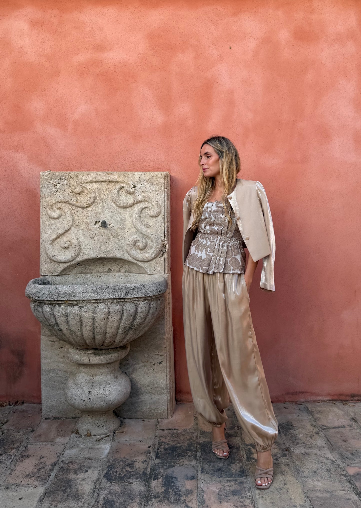 Pantalón Flow Beige