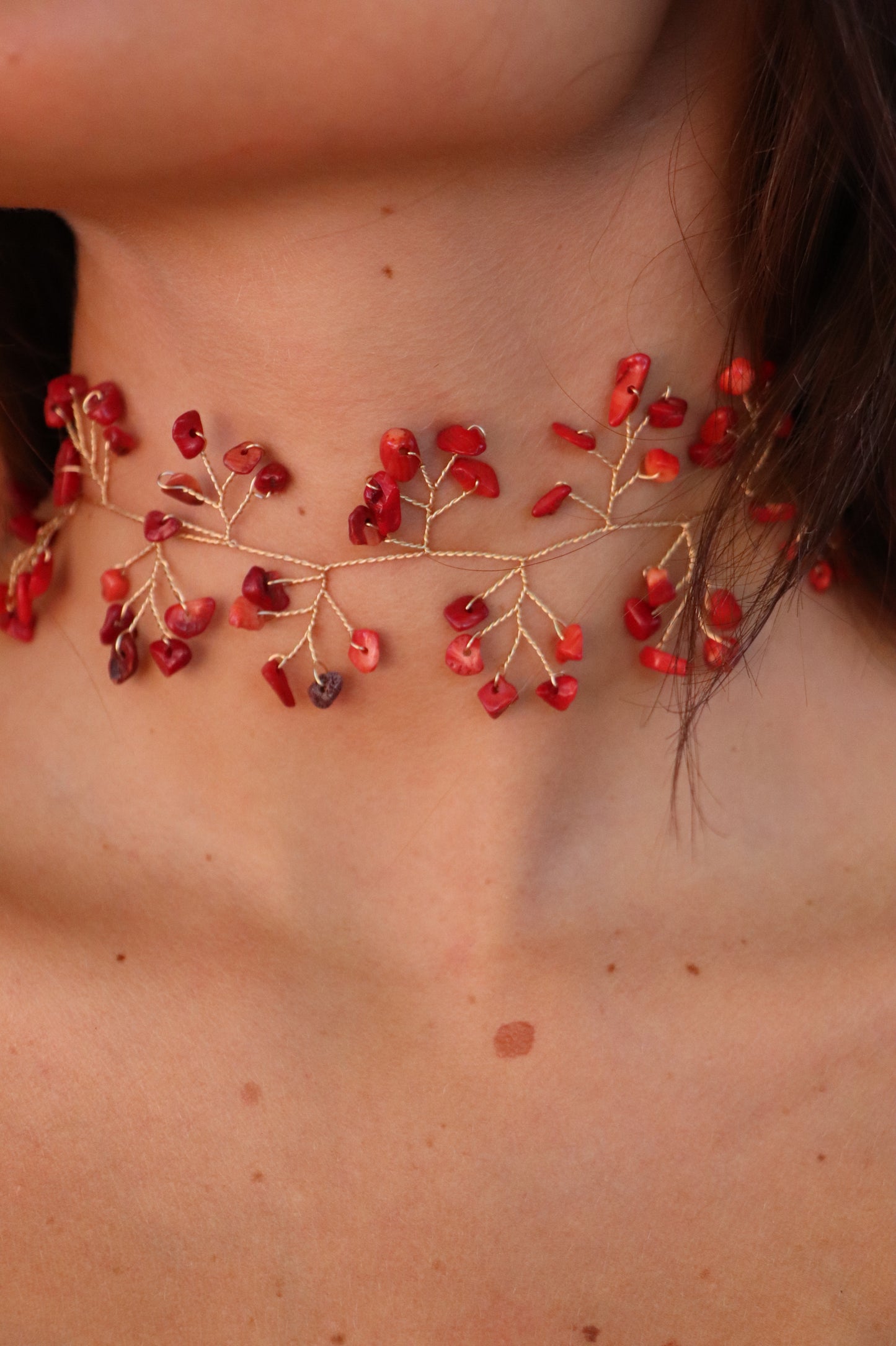 Choker piedras rojo