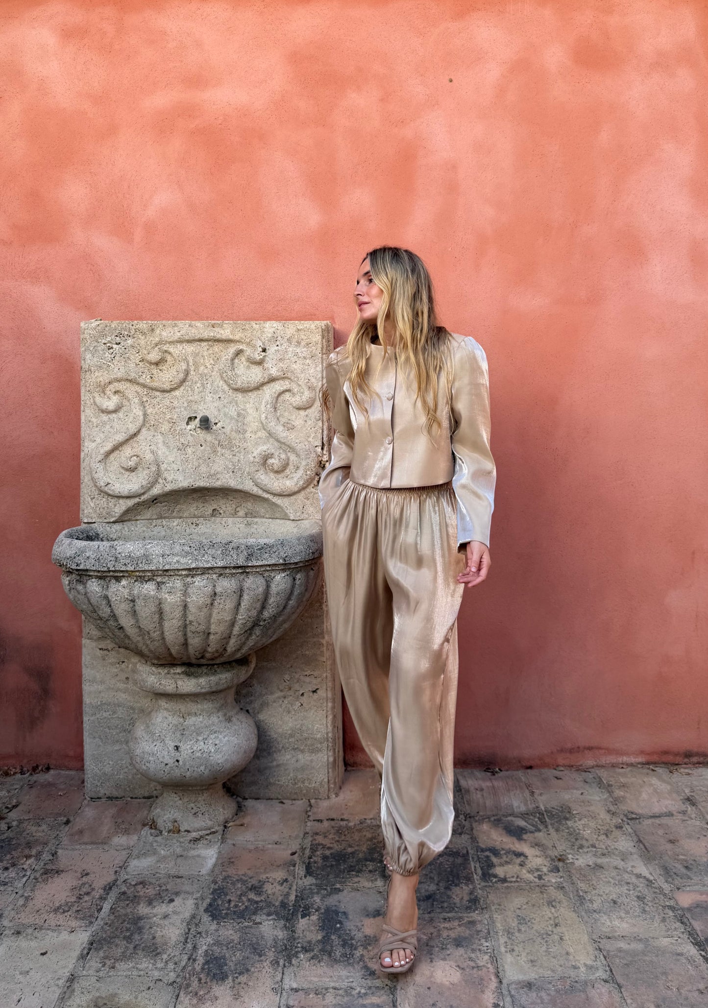 Pantalón Flow Beige