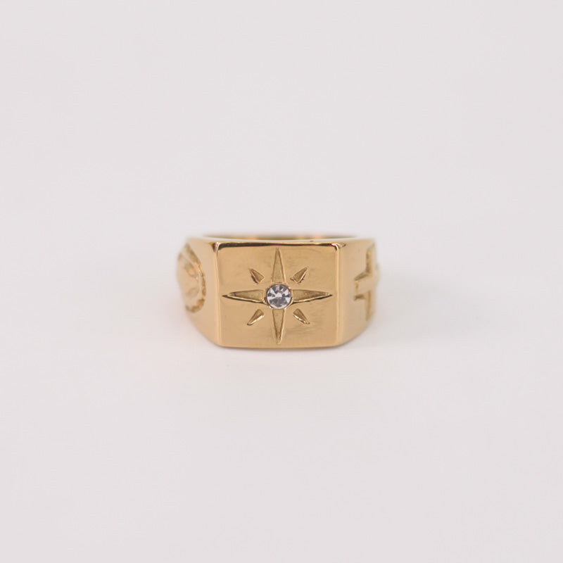 Anillo sello dorado