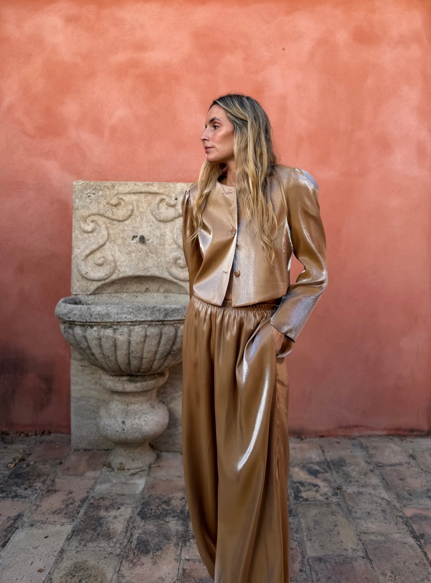 Pantalón Flow Camel