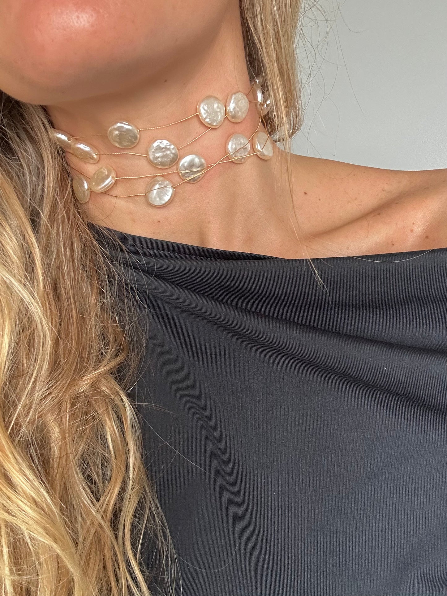 Choker perlas mediano