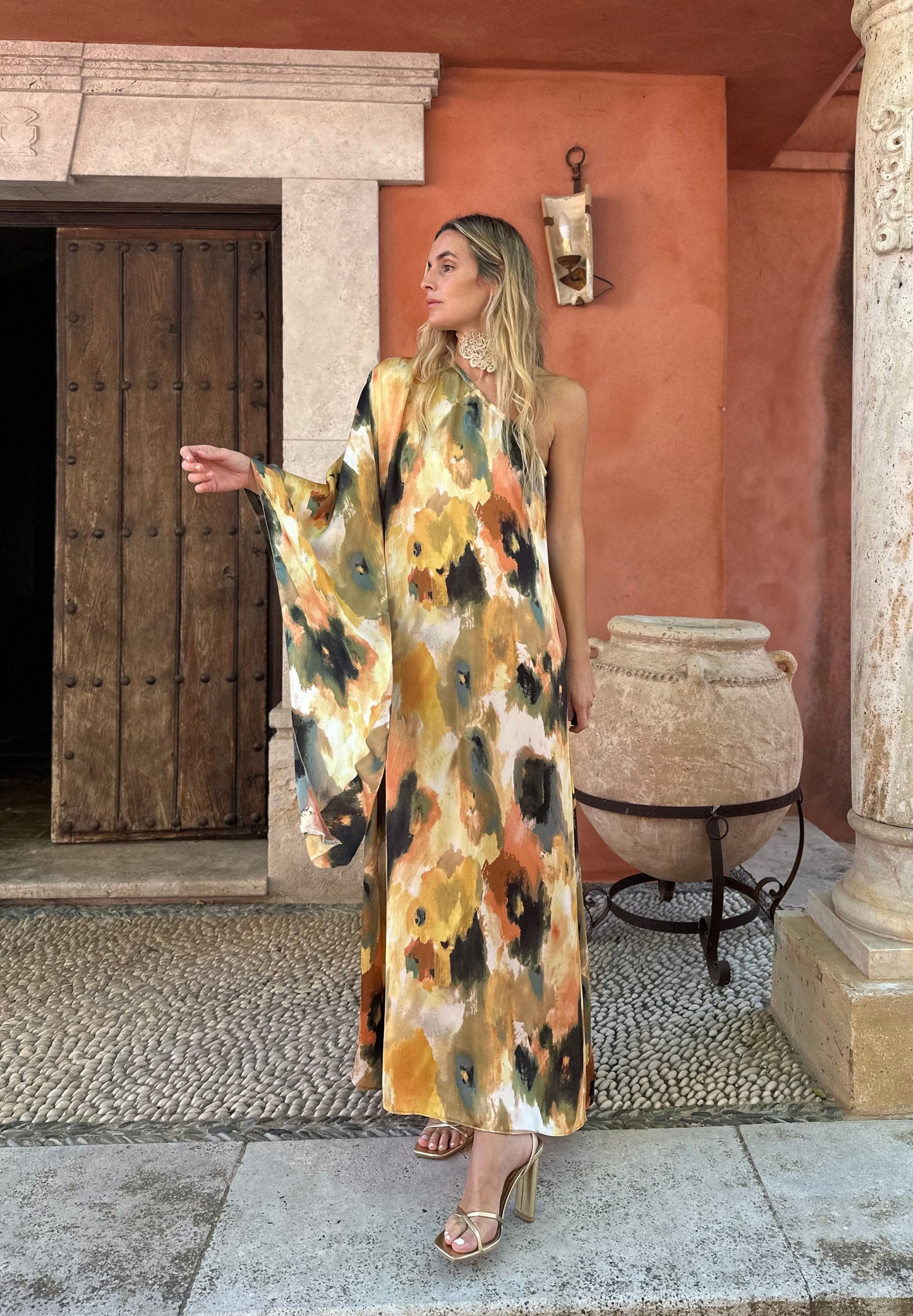 Vestido seda acuarela