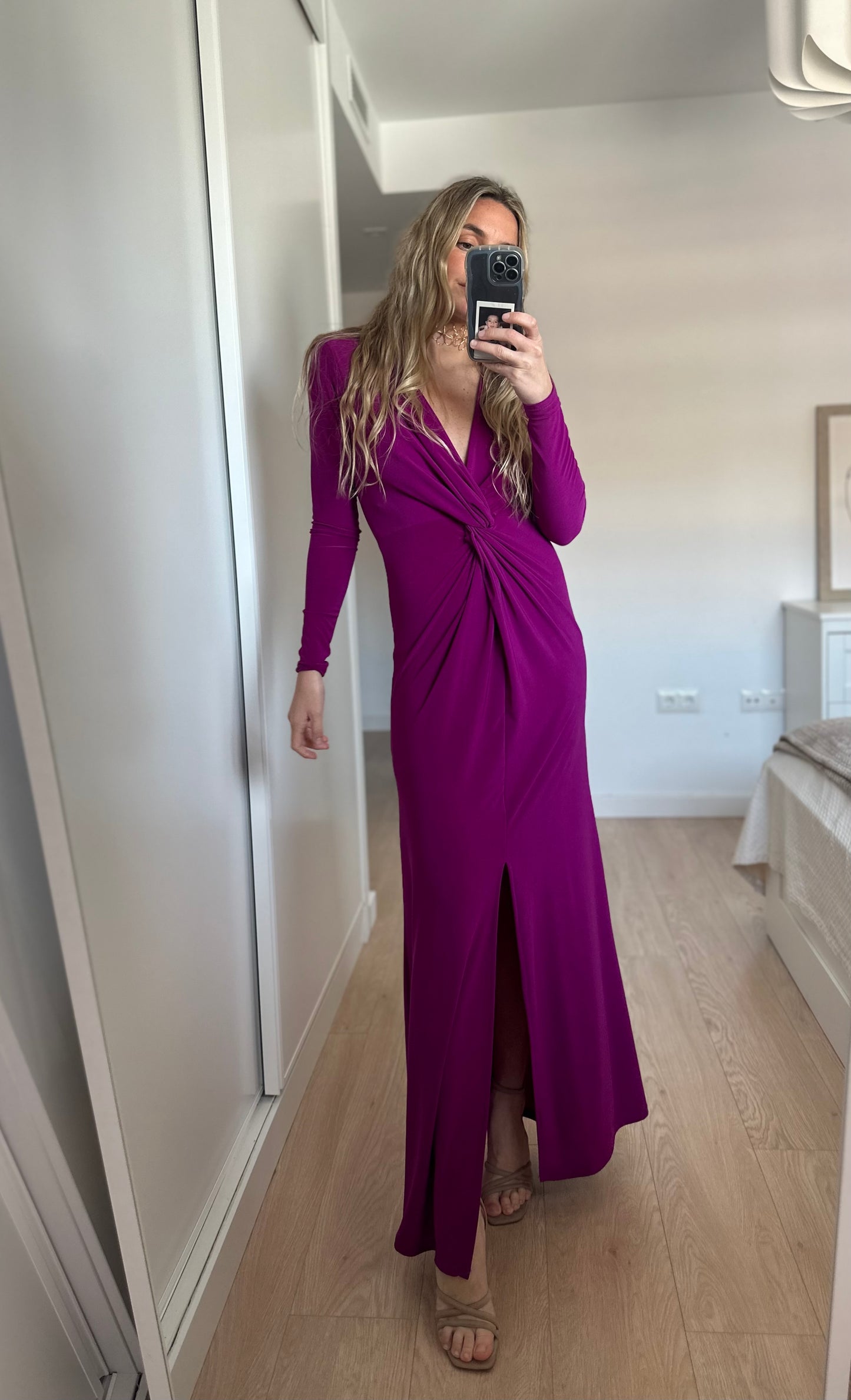 Vestido nudo buganvilla