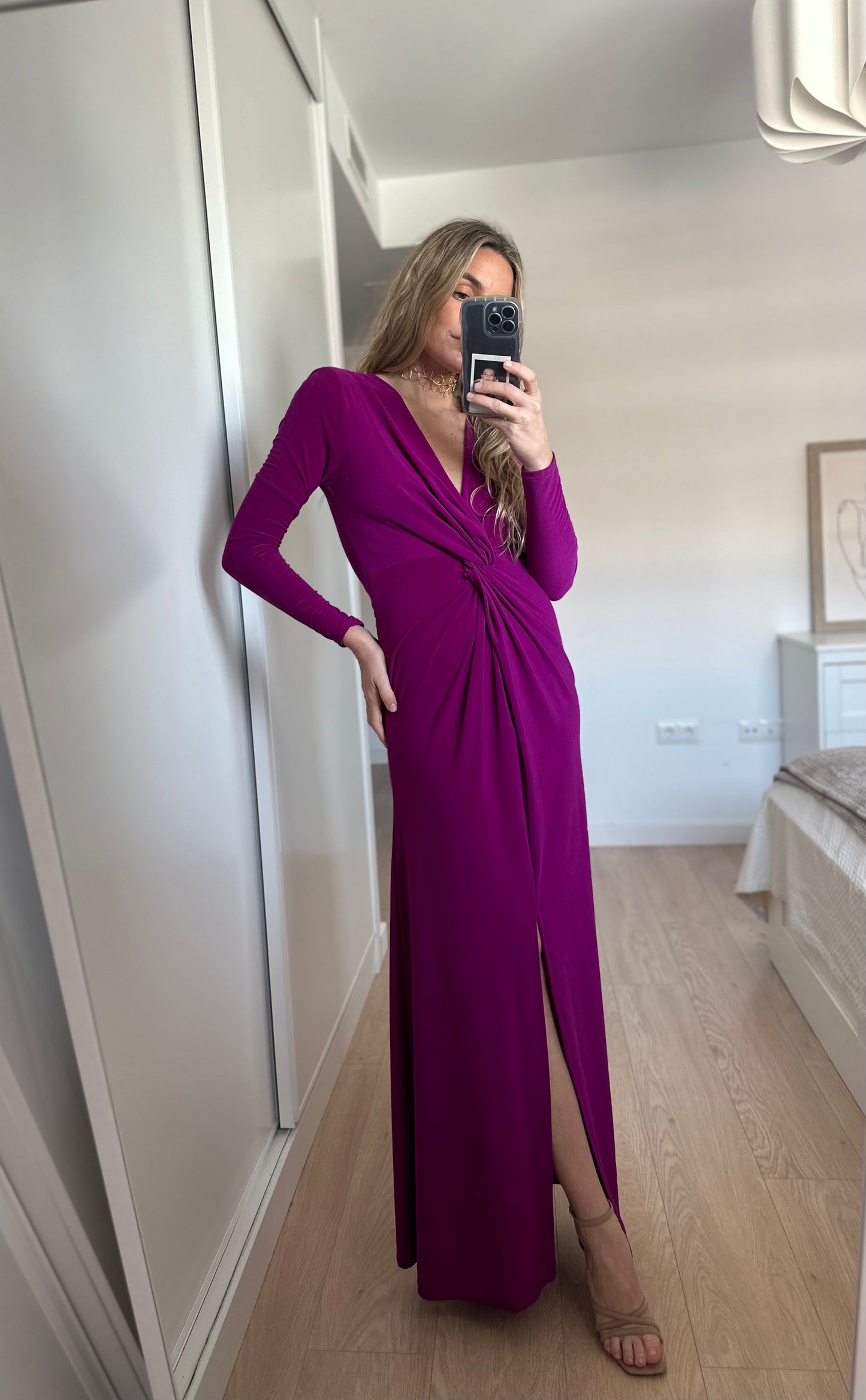 Vestido nudo buganvilla
