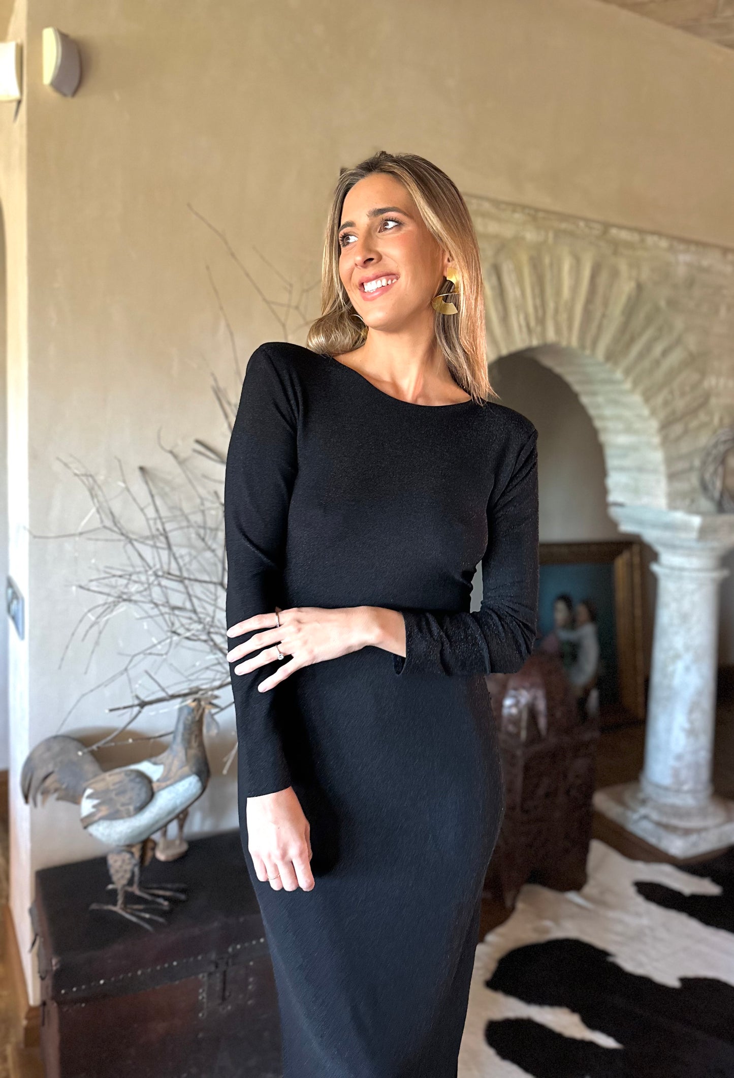 Vestido brillo negro