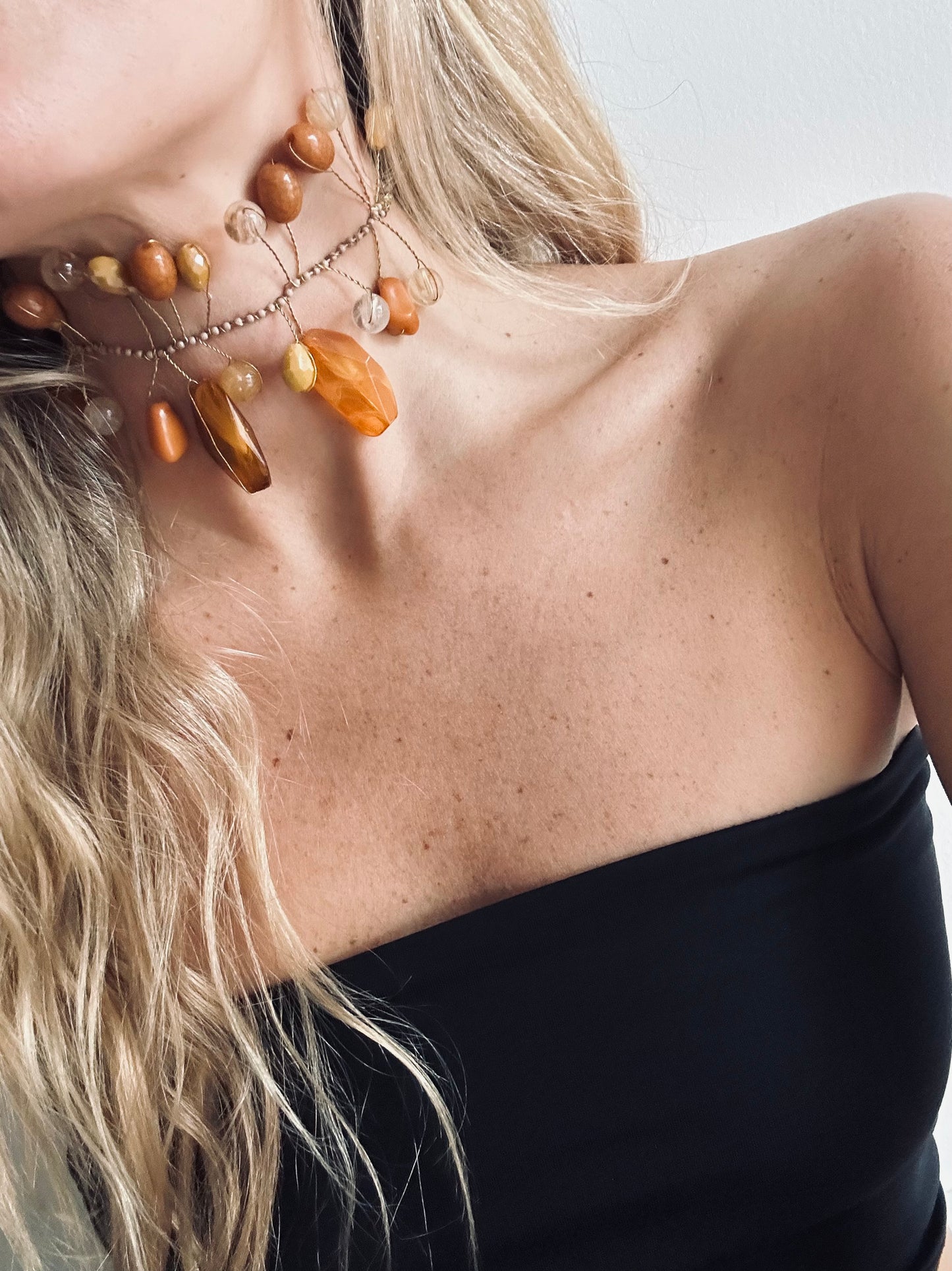 Choker mix piedras mostaza
