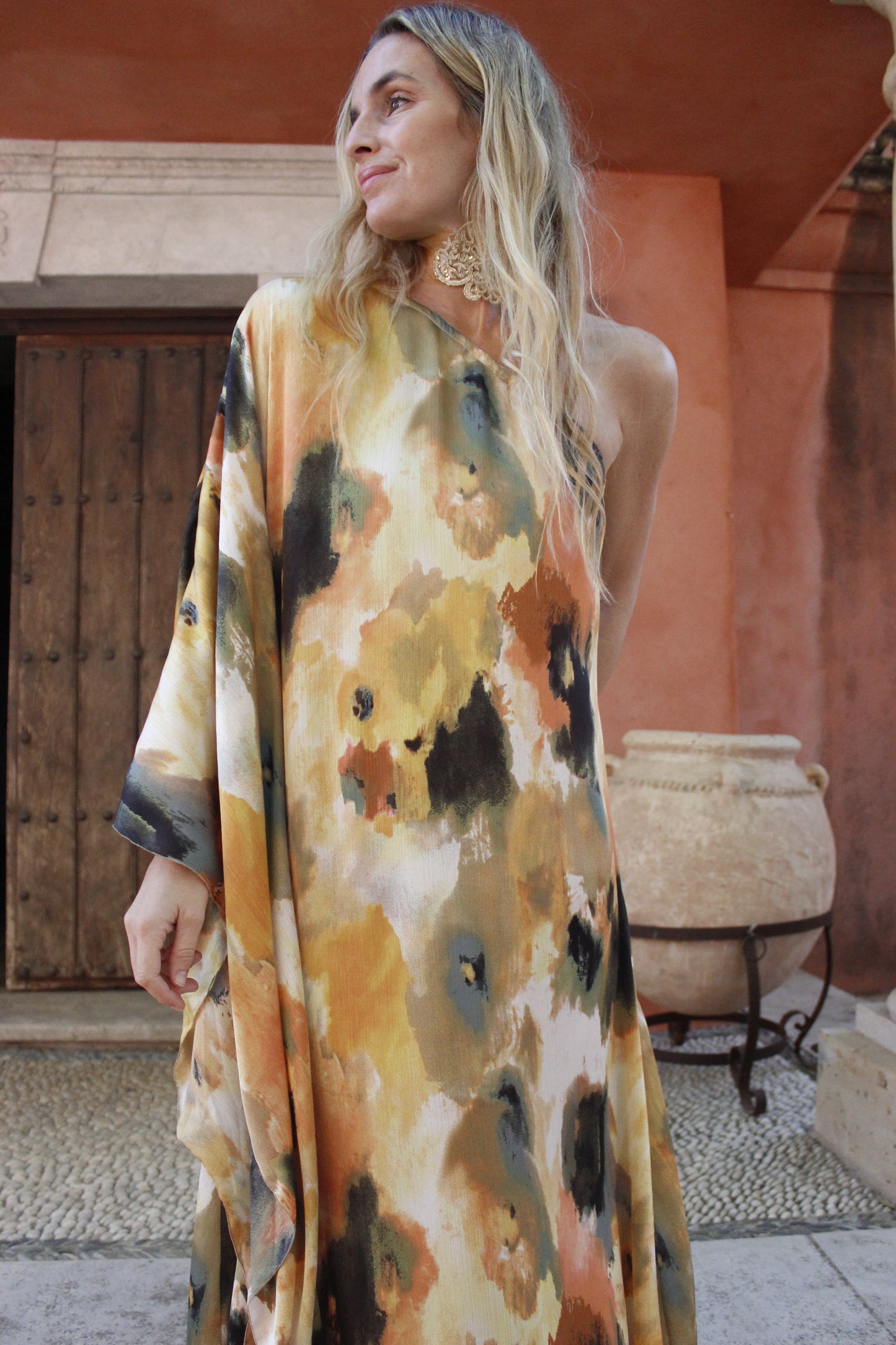 Vestido seda acuarela