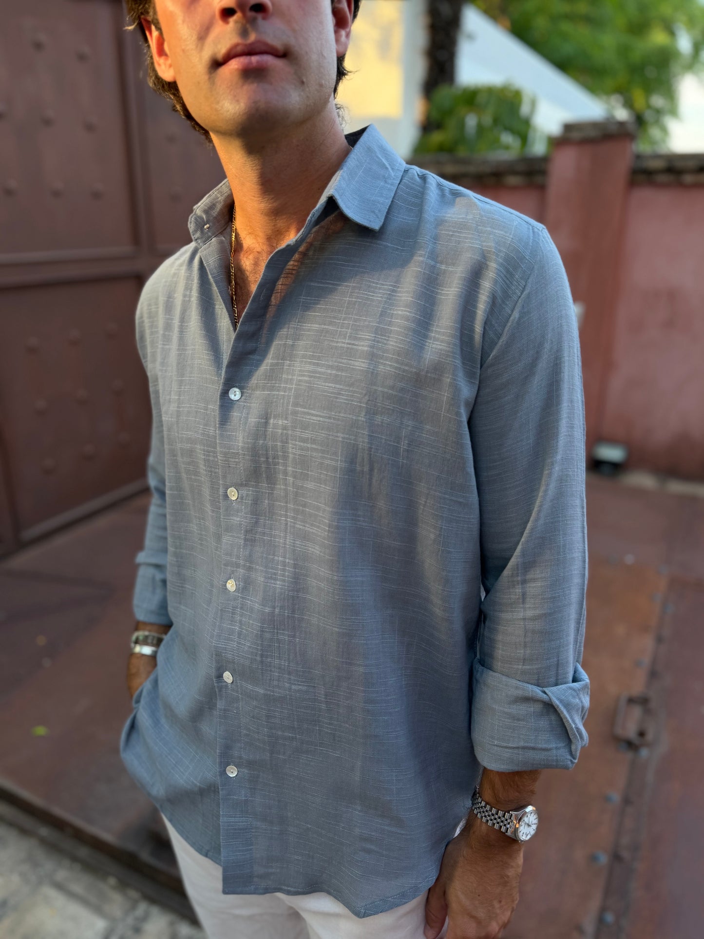 Camisa lisa gris