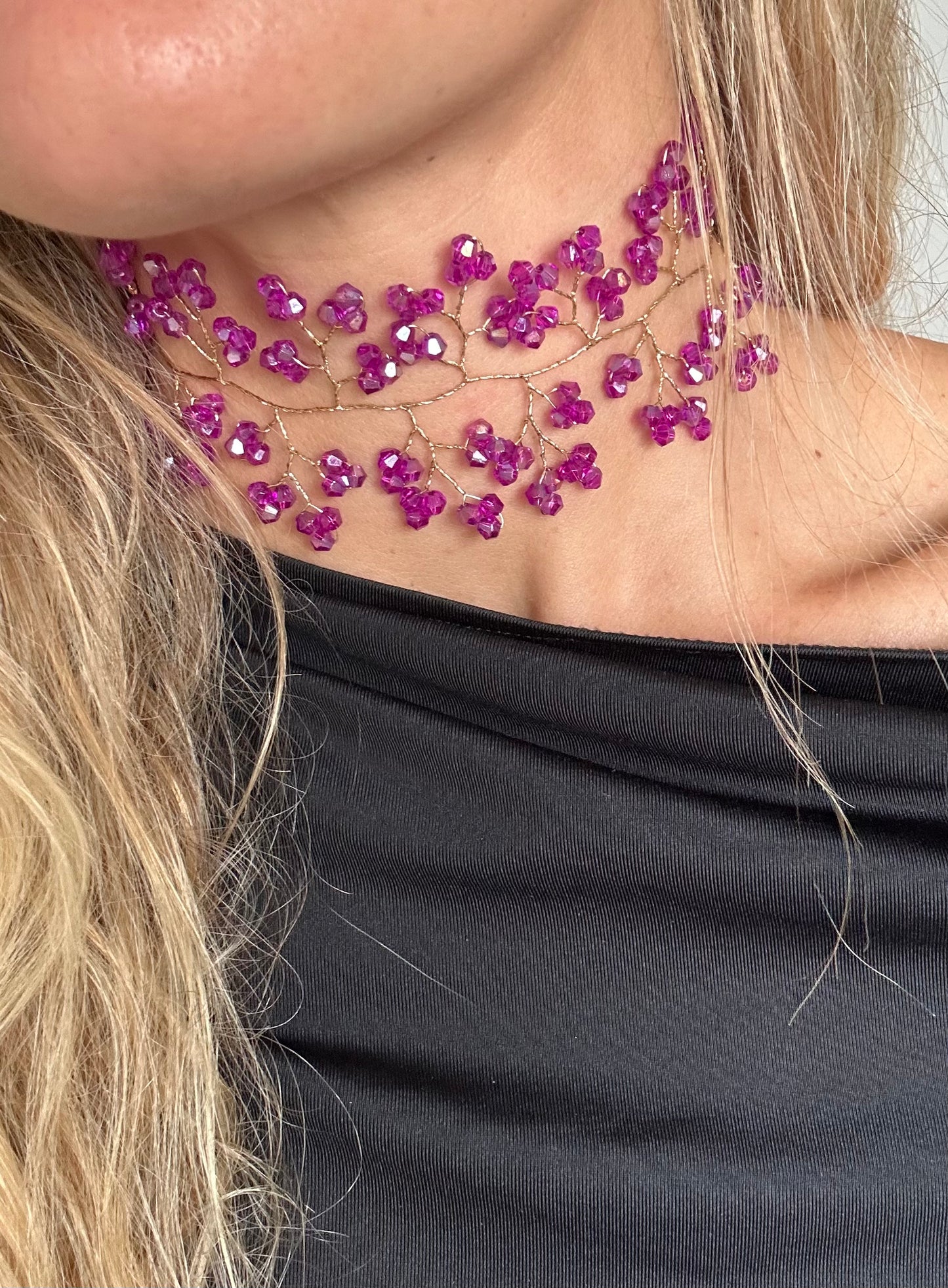 Choker piedras buganvilla