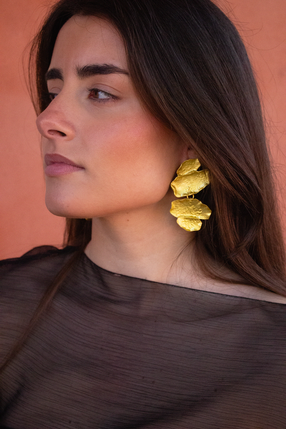 Pendientes chapa dorada rígida