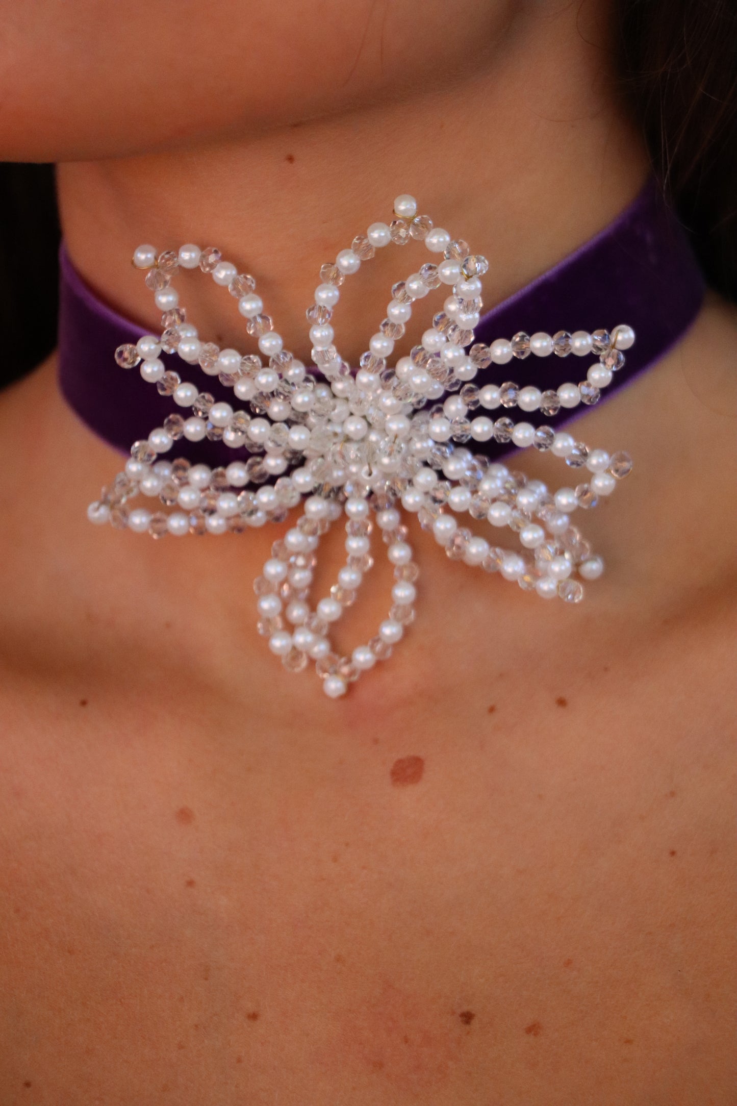 Choker terciopelo con flor