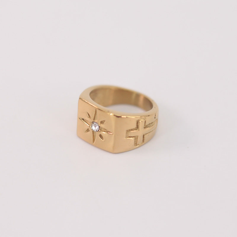 Anillo sello dorado
