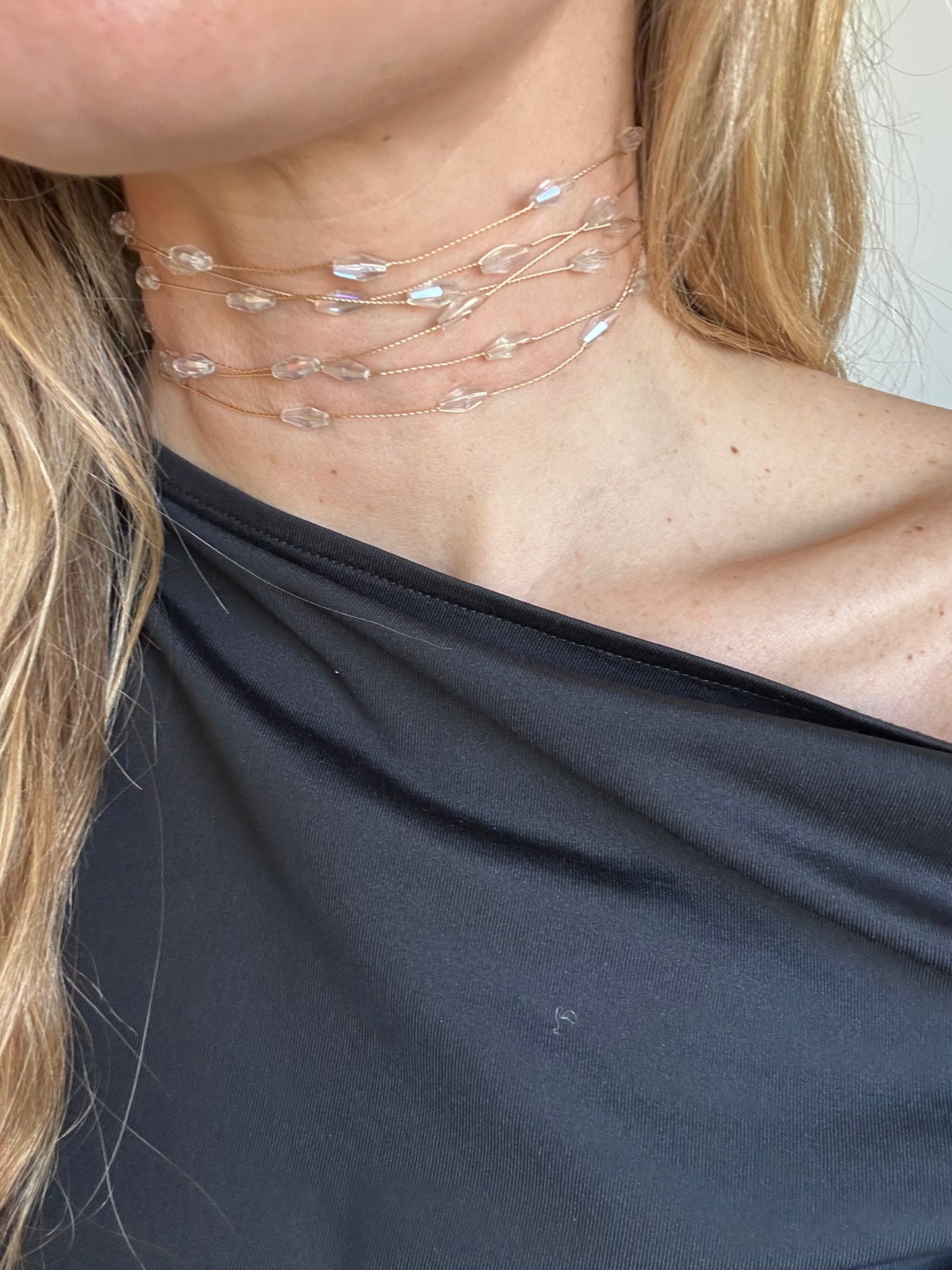 Choker rombos transparente