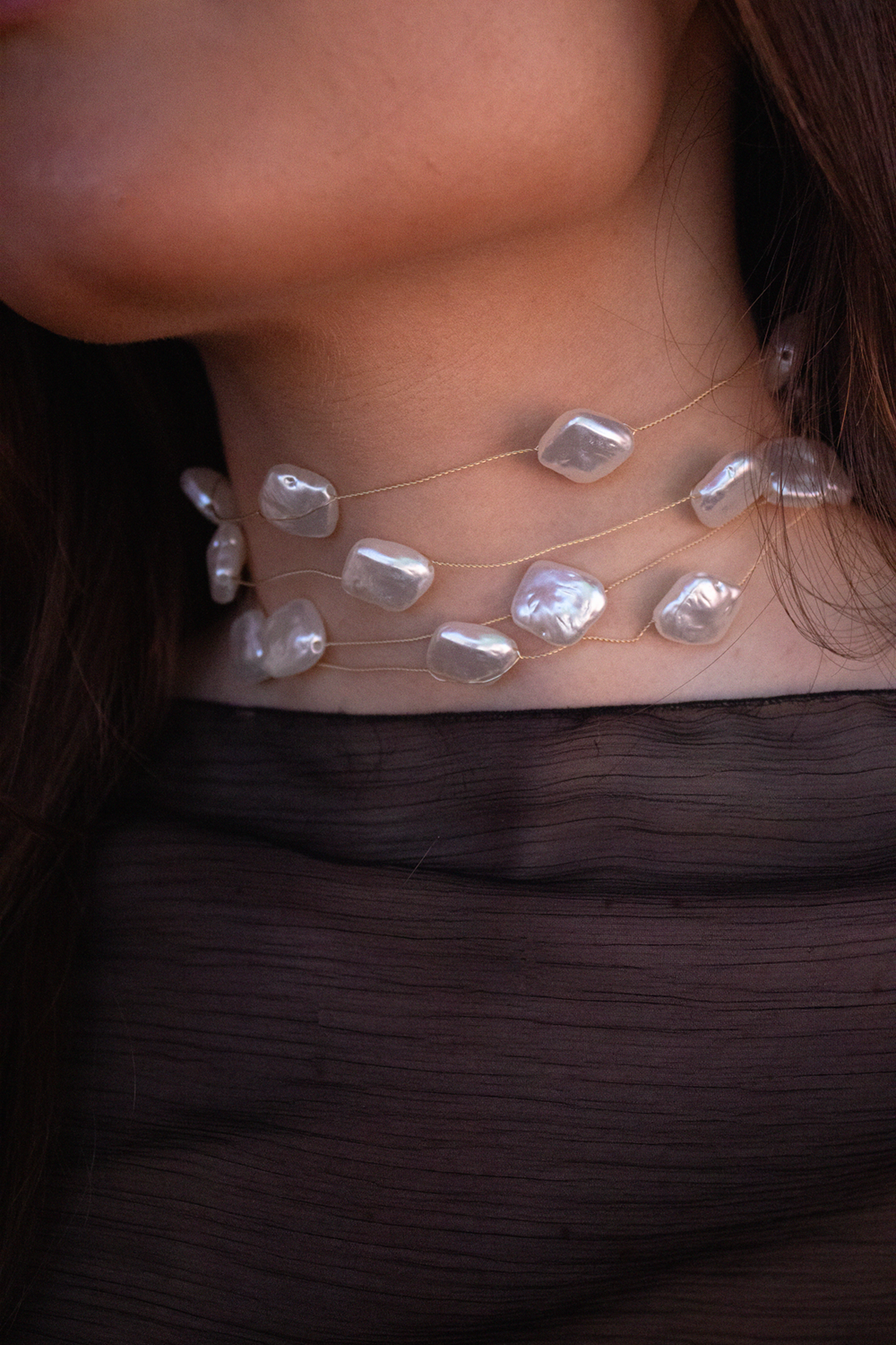 Choker perlas desiguales