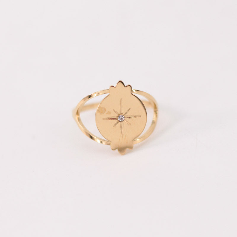Anillo acero chapa cruz