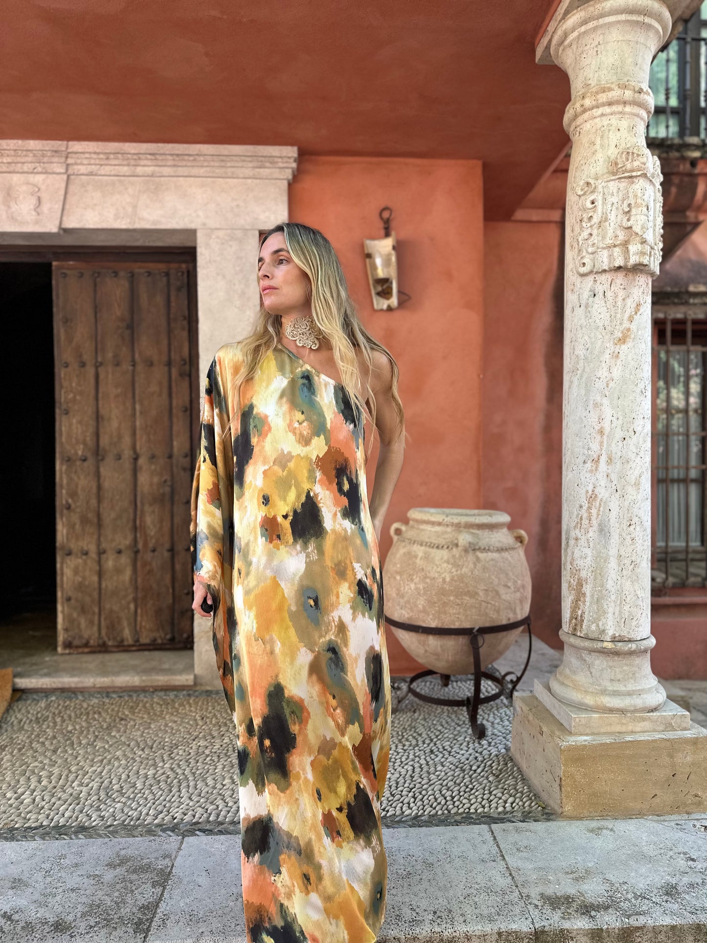 Vestido seda acuarela