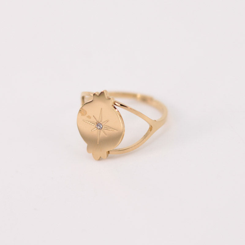Anillo acero chapa cruz