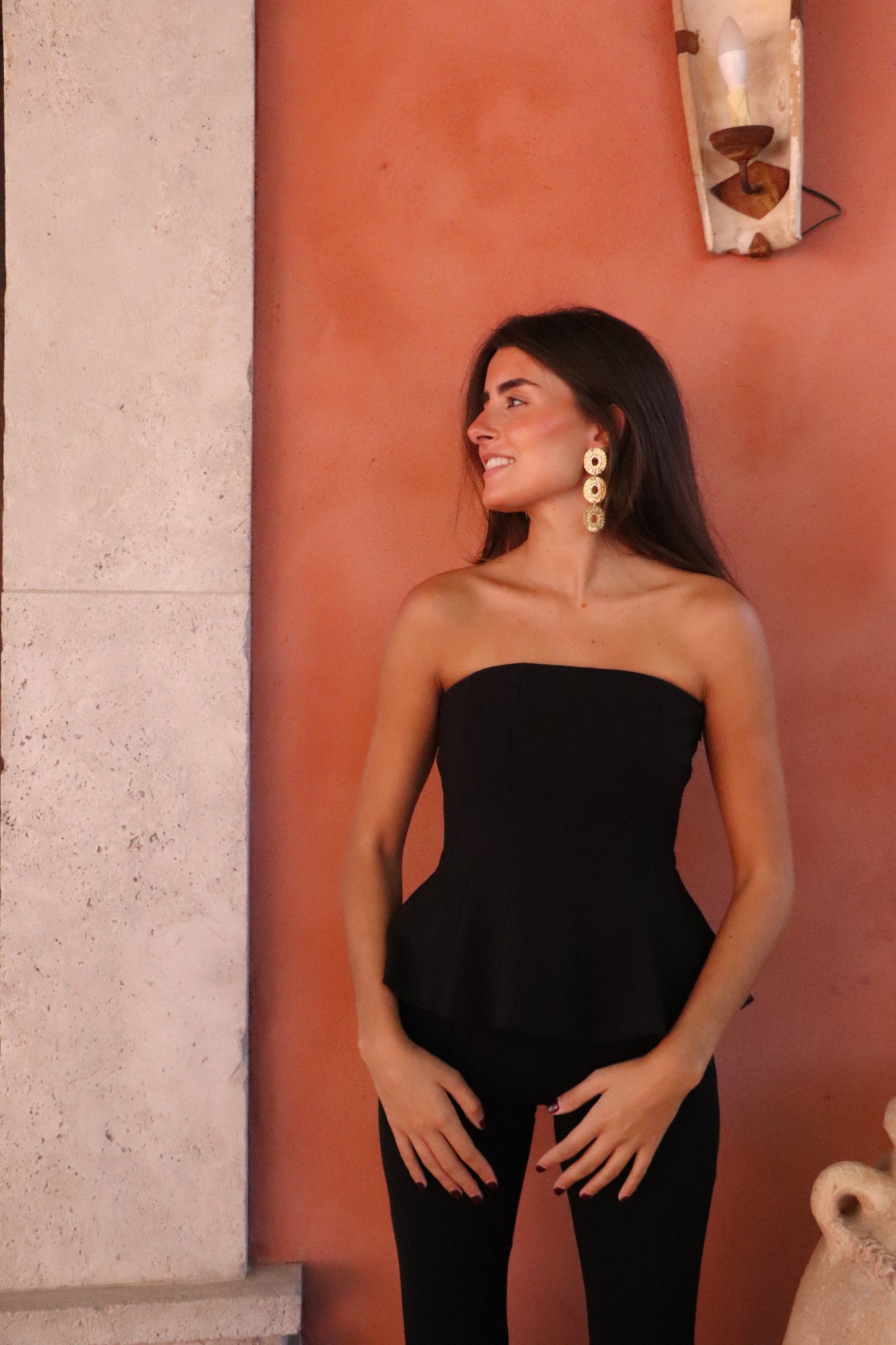 Pendientes flor dorado