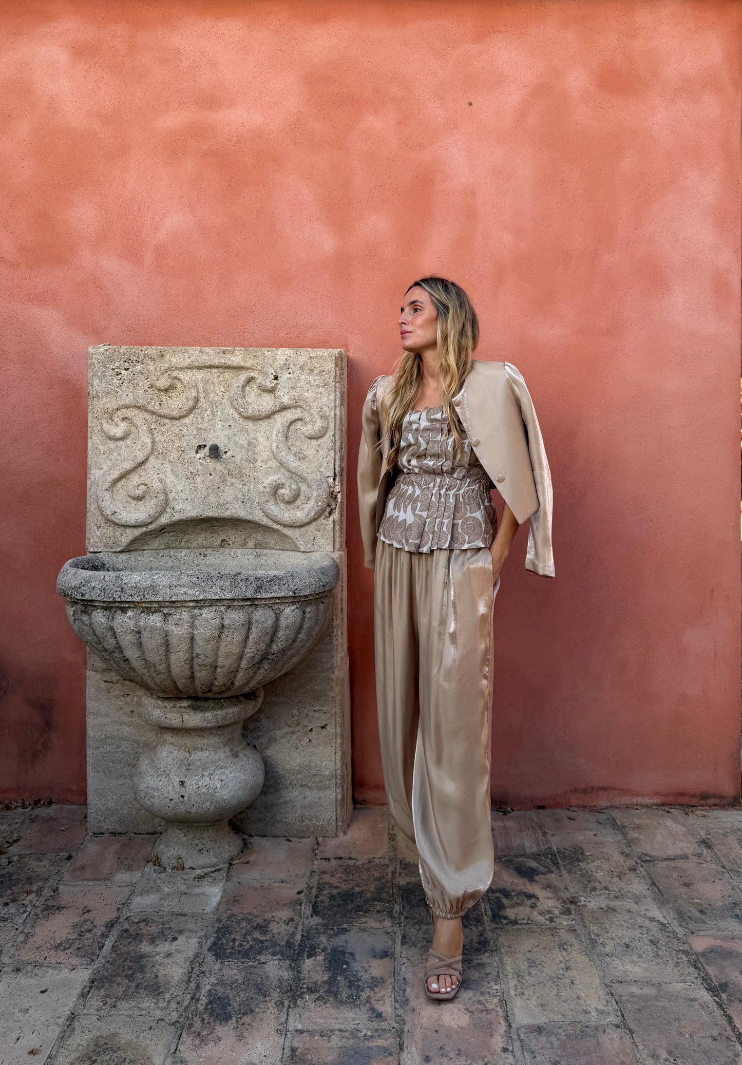Pantalón Flow Beige