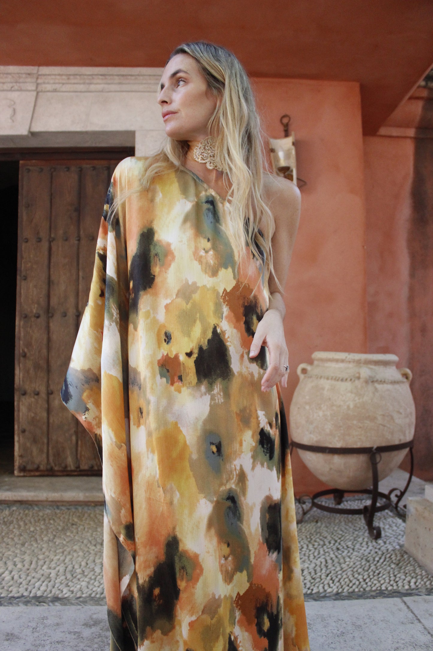 Vestido seda acuarela