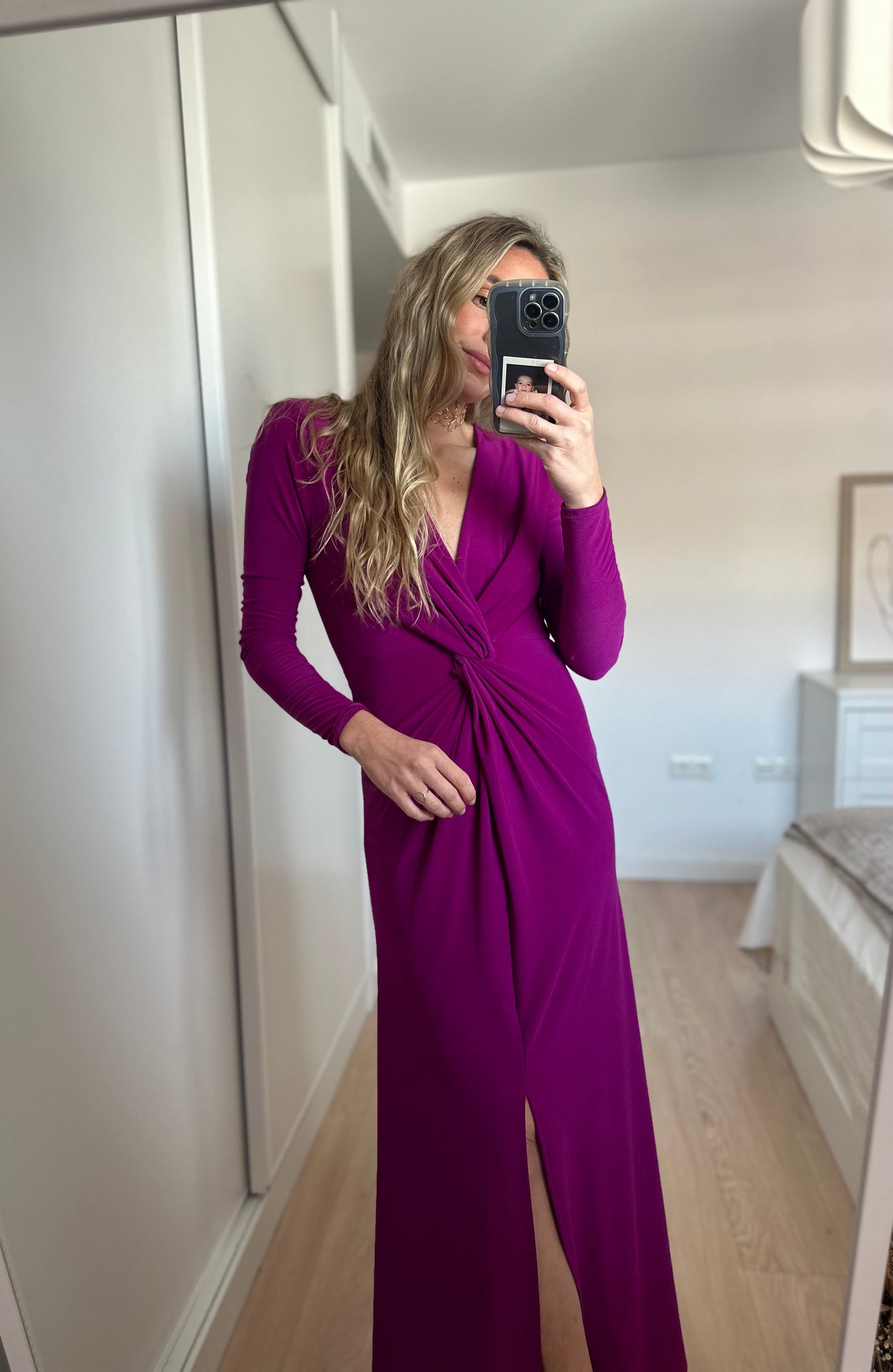 Vestido nudo buganvilla