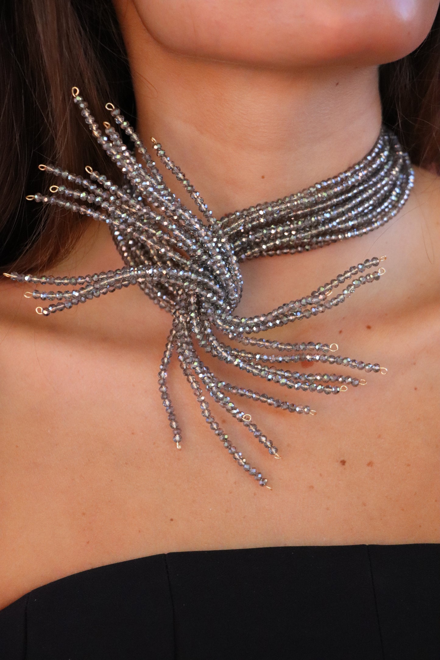 Choker multiposición gris