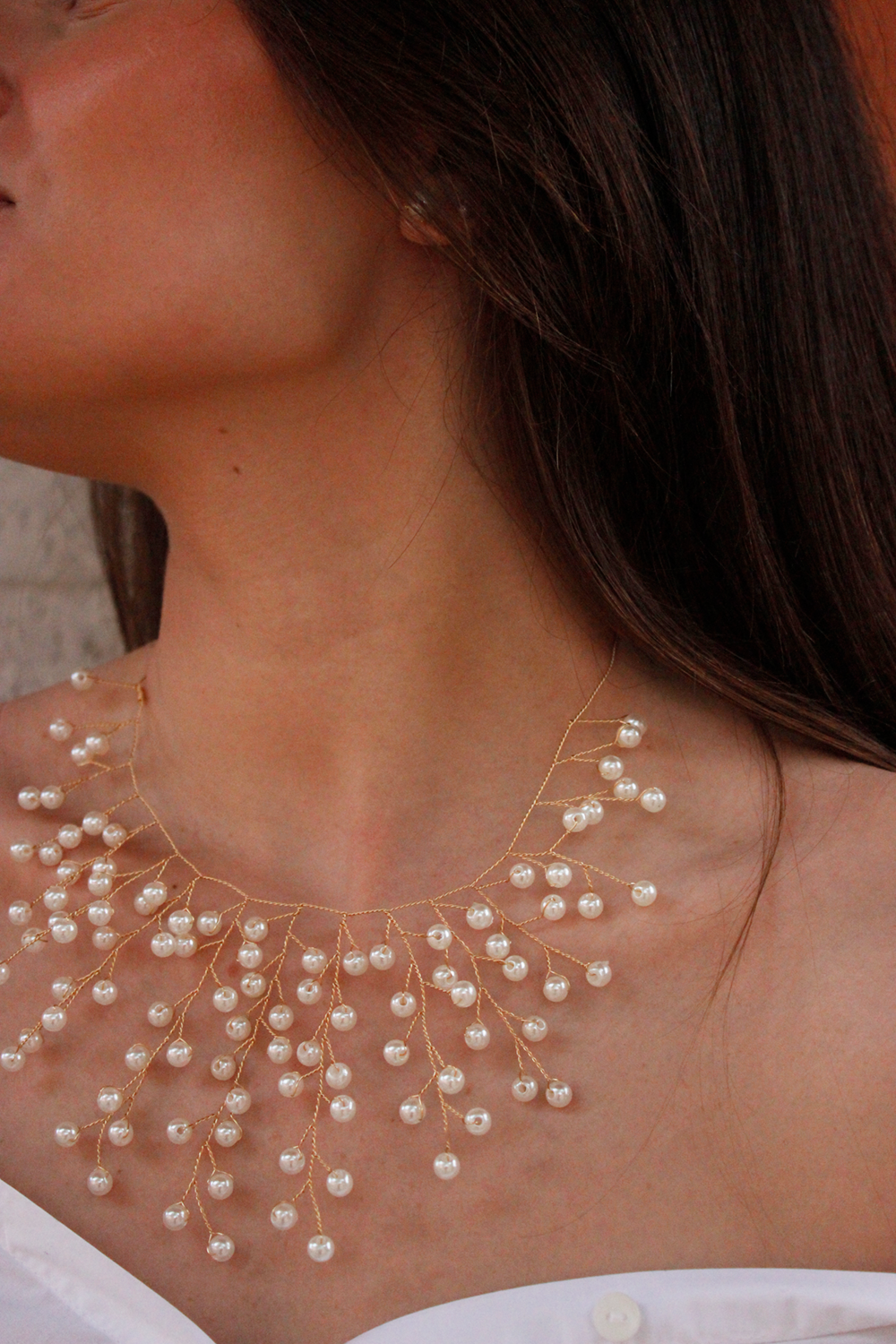 Choker perlas colgantes