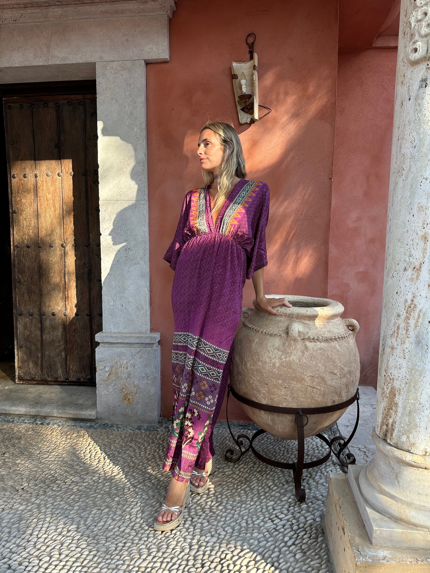 Kimono indio berenjena