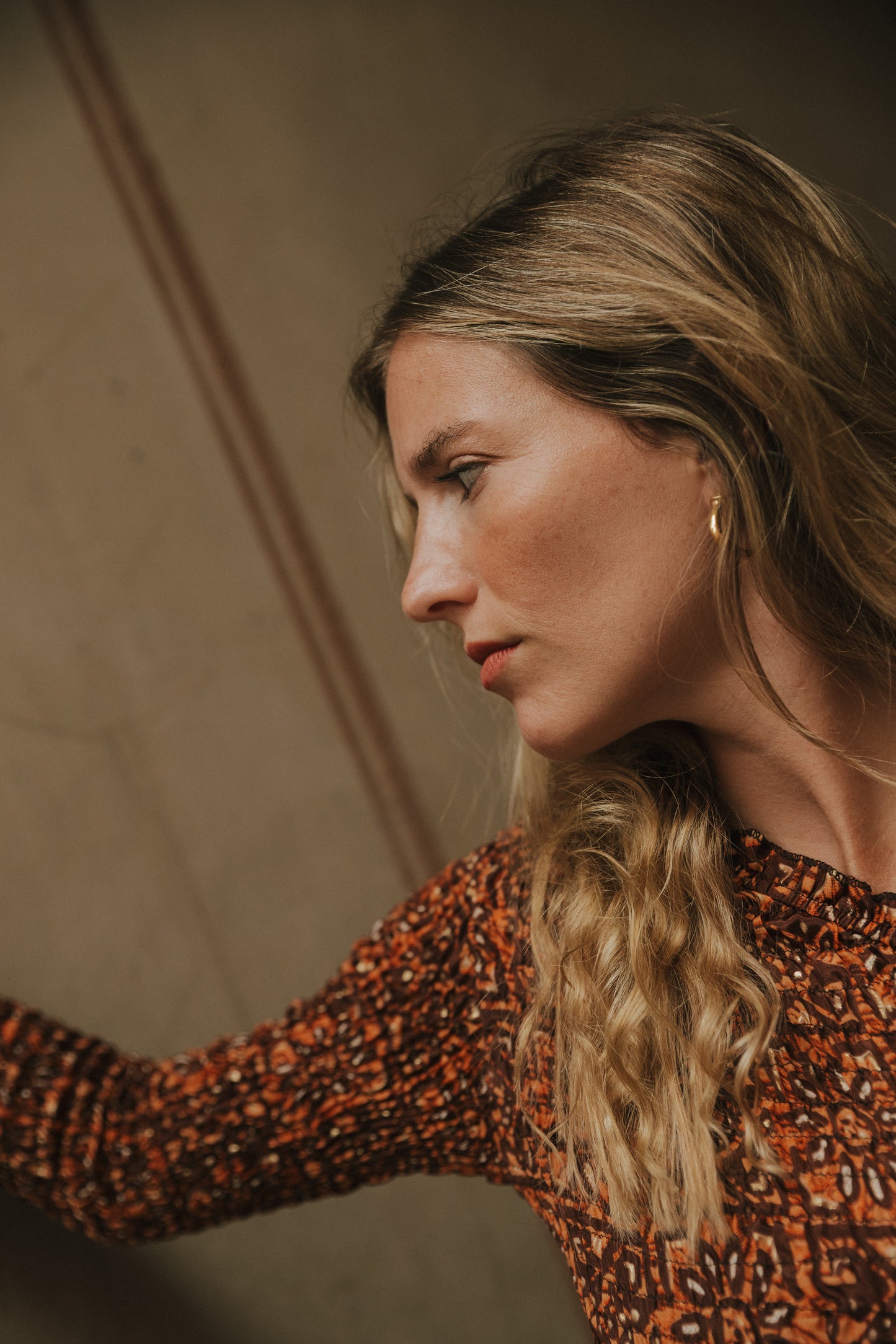 Vestido Catania marrón y teja