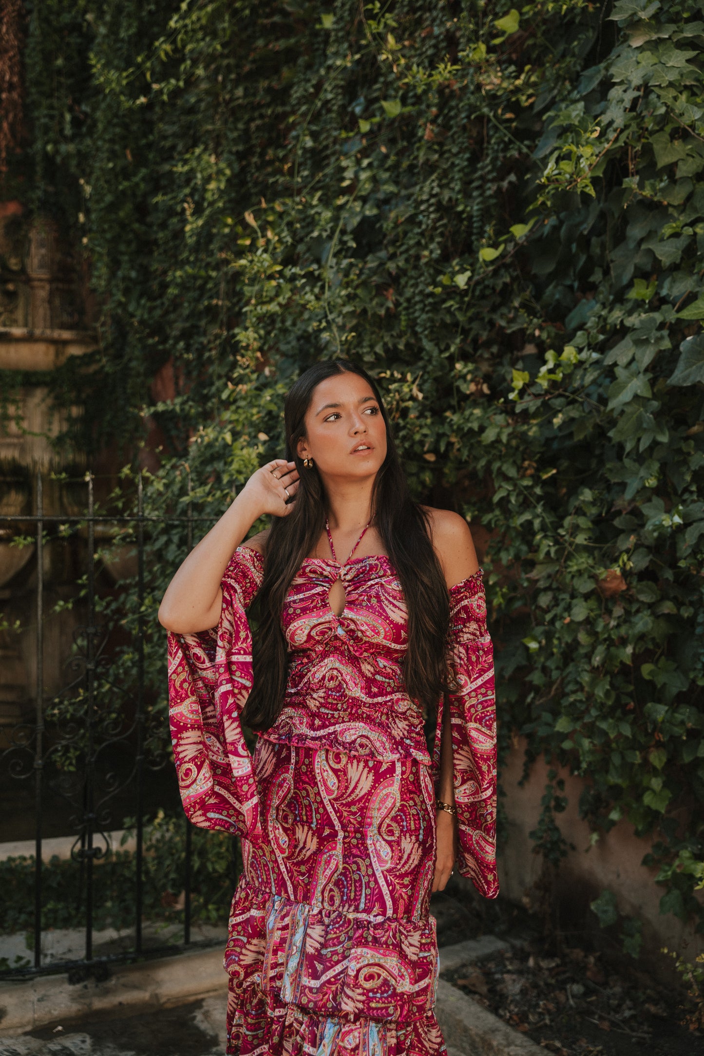 Conjunto Génova cashmere buganvilla