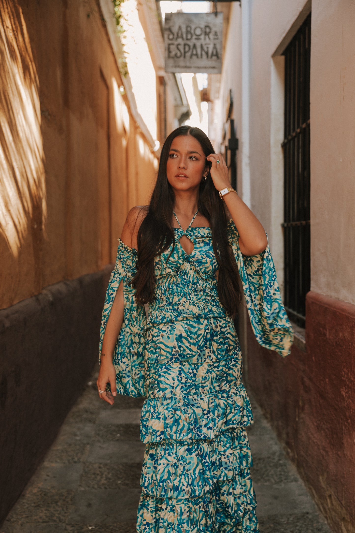 Conjunto Génova print turquesa