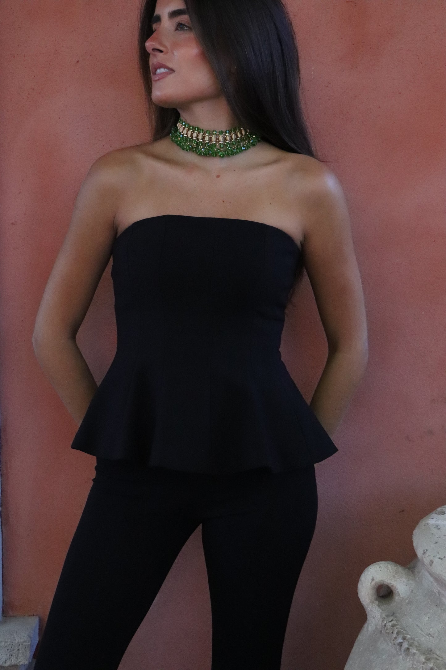 Choker cristal verde
